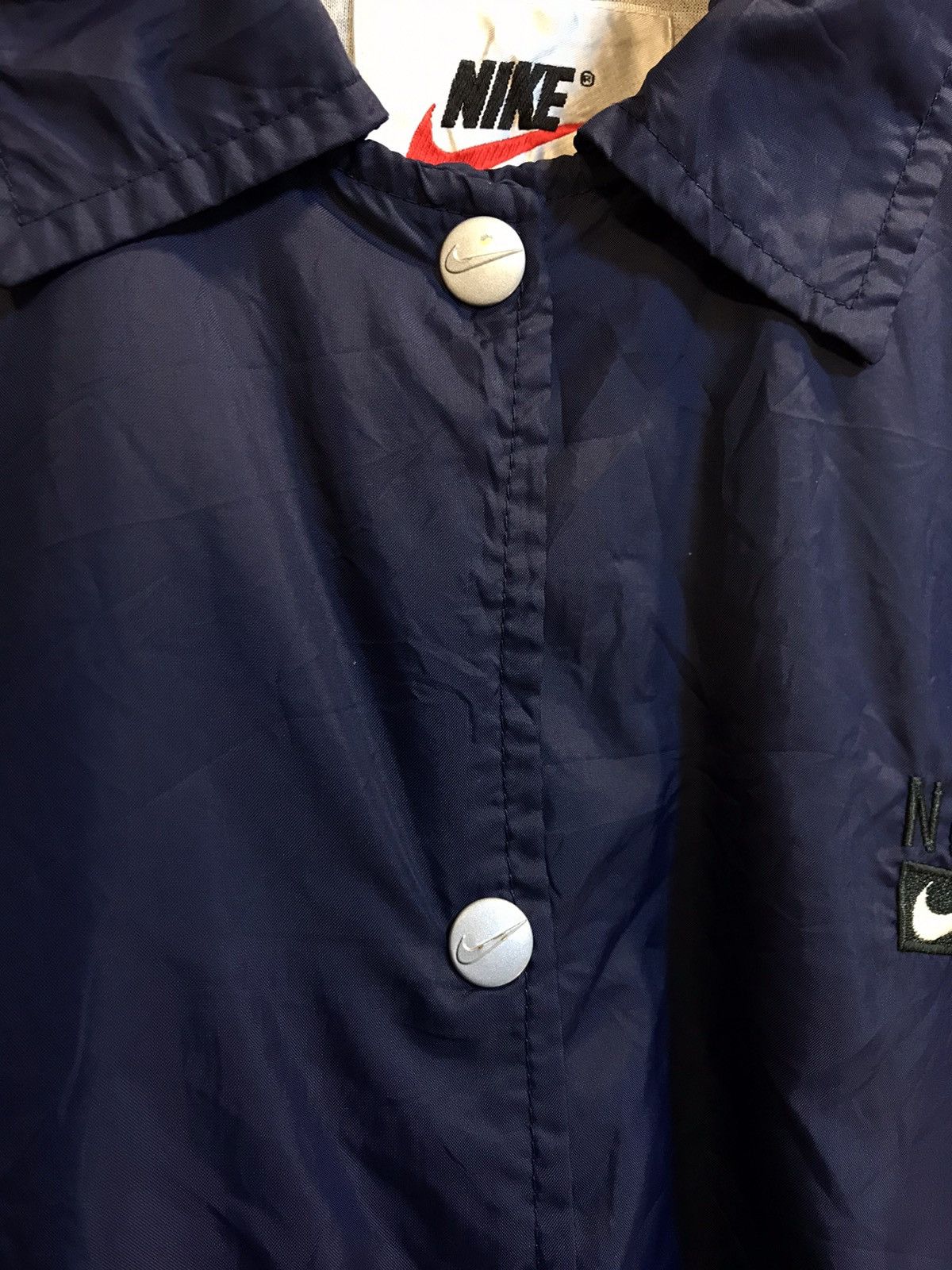 Nike × Vintage Vintage Nike Spell Out Buttons Up Windbreaker Jacket Size US M / EU 48-50 / 2 - 7 Thumbnail