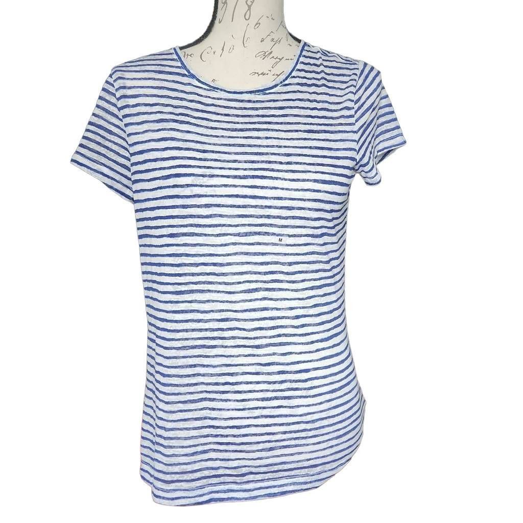Express Express Women's Size Medium Blue White Striped Burnout Short Size M / US 6-8 / IT 42-44 - 1 Thumbnail