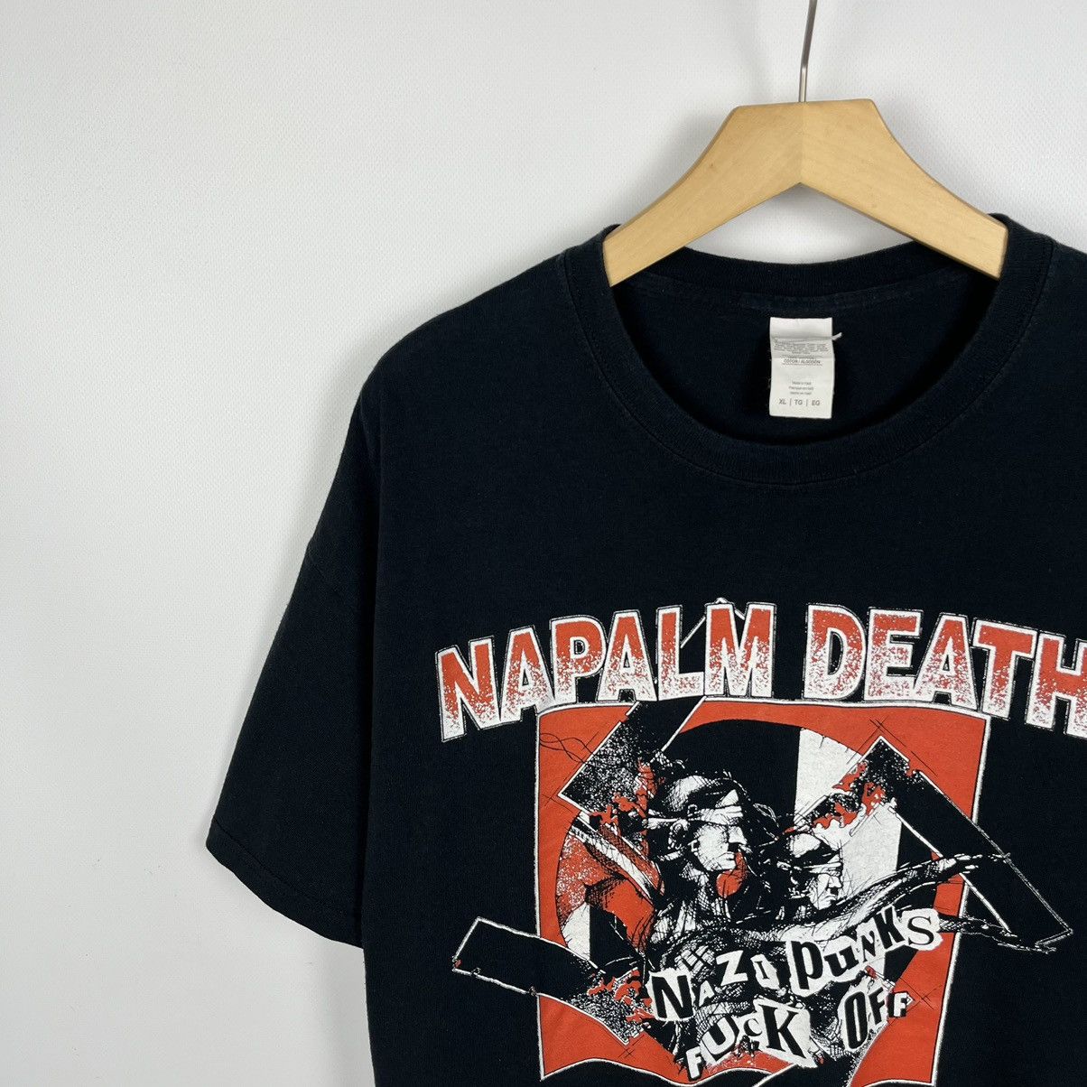 Band Tees Vintage Napalm Death Nazi Punks Fuck Off band T Shirt 2003 Size US XL / EU 56 / 4 - 5 Thumbnail