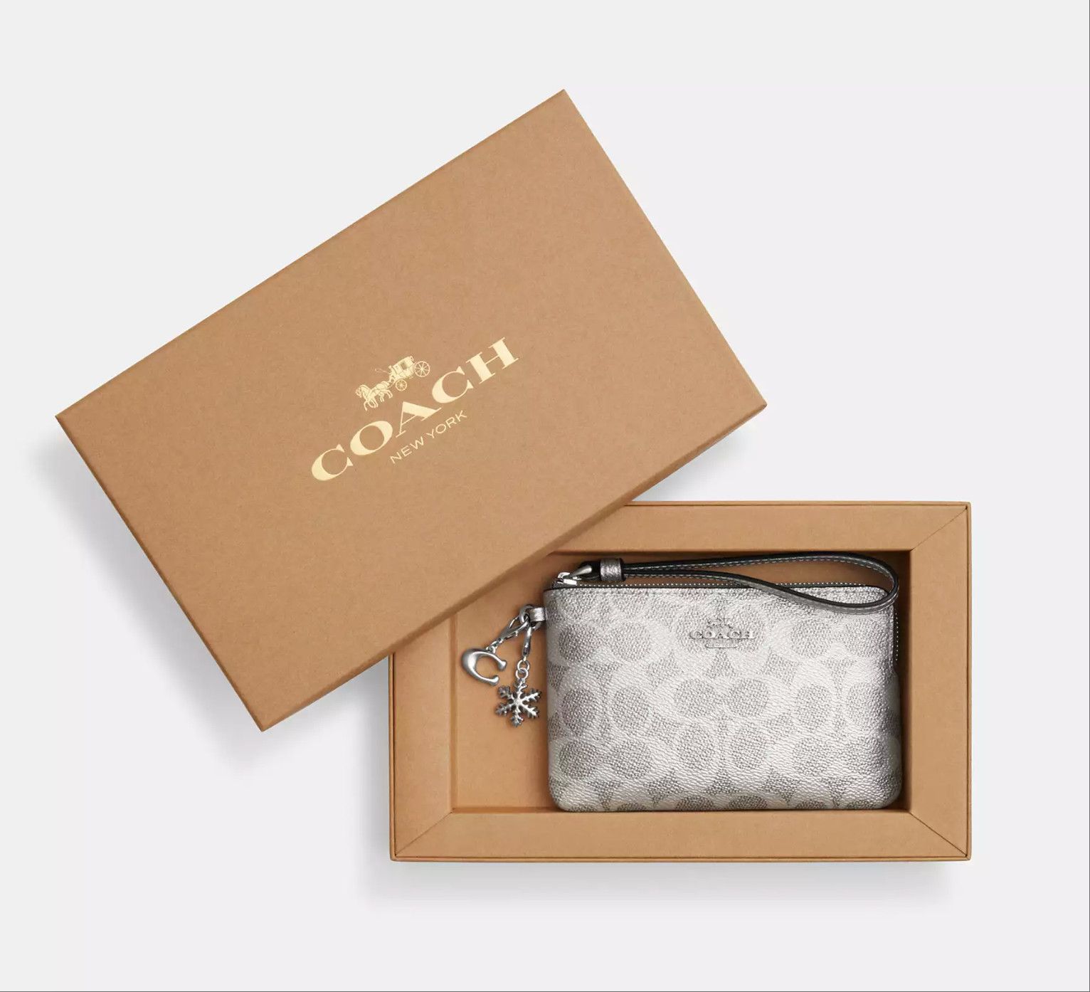 Coach Boxed Corner Zip Wristlet In Signature Canvas With Charms Size ONE SIZE - 3 Thumbnail