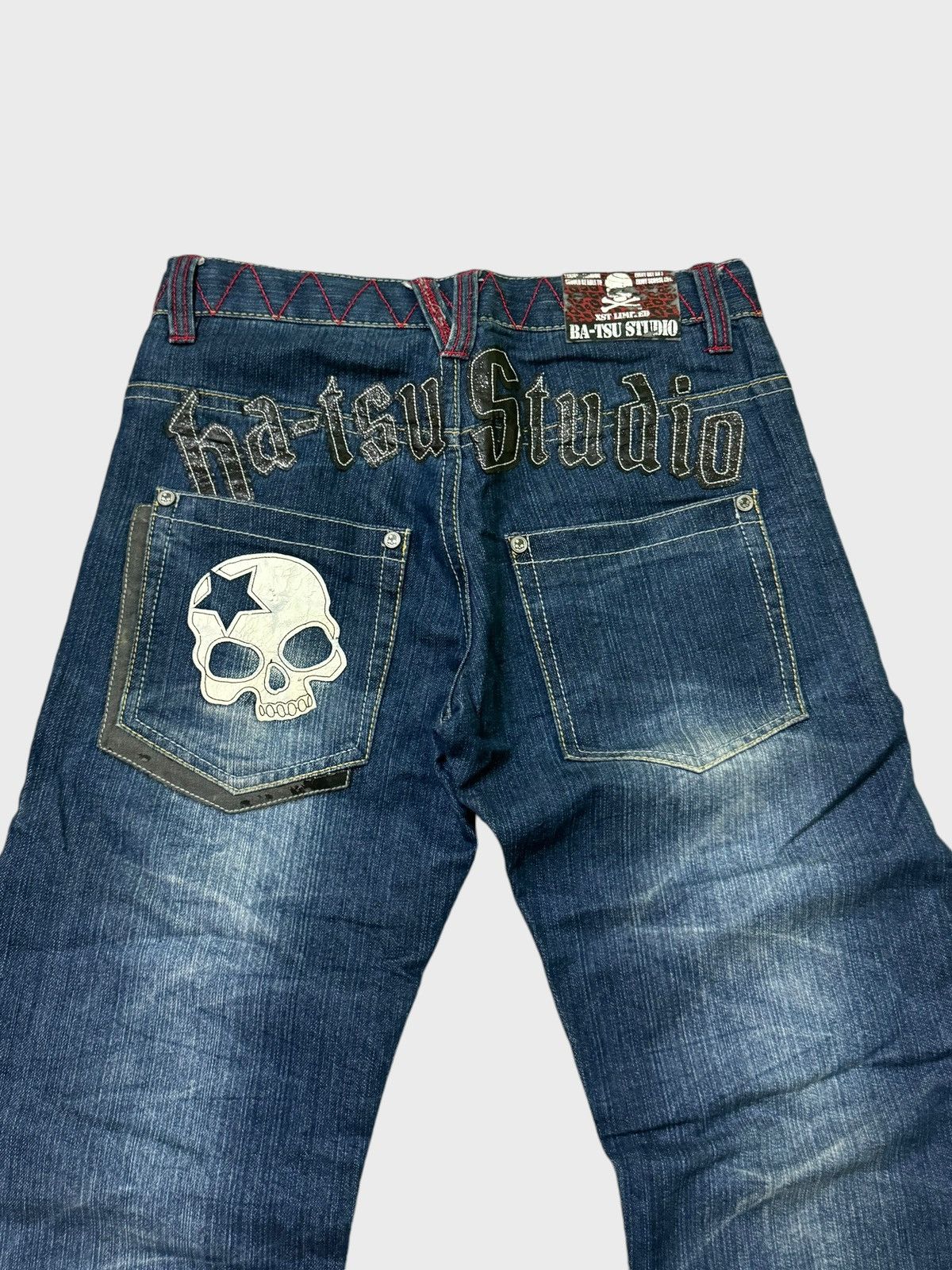 Japanese Brand × Tornado Mart × Vintage BA-TSU STUDIO Skeletons Patches Big logo Distressed Denim Size US 28 / EU 44 - 10 Thumbnail