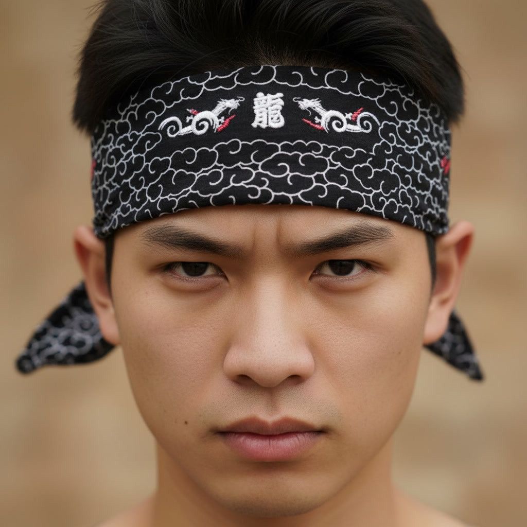 Other Vintage Style Japanese Dragon Bandana Cloud Pattern Size ONE SIZE - 2 Thumbnail