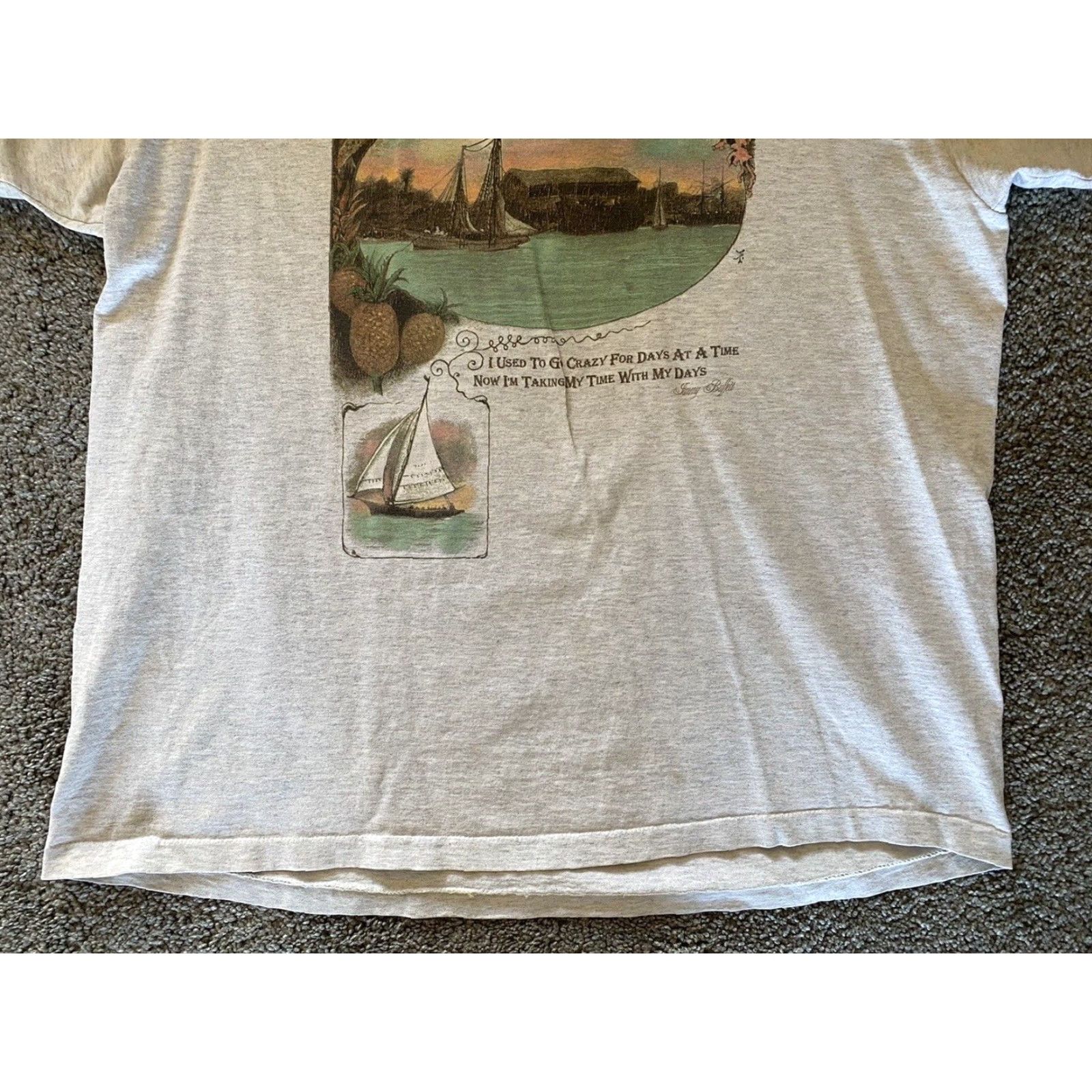 Vintage VINTAGE Turner Originals Single Stitch Mens XL Jimmy Buffet Margaritaville T-Shirt Gray 90s Beach Band Classic Hipster Hippie Music Mens Size US XL / EU 56 / 4 - 4 Thumbnail