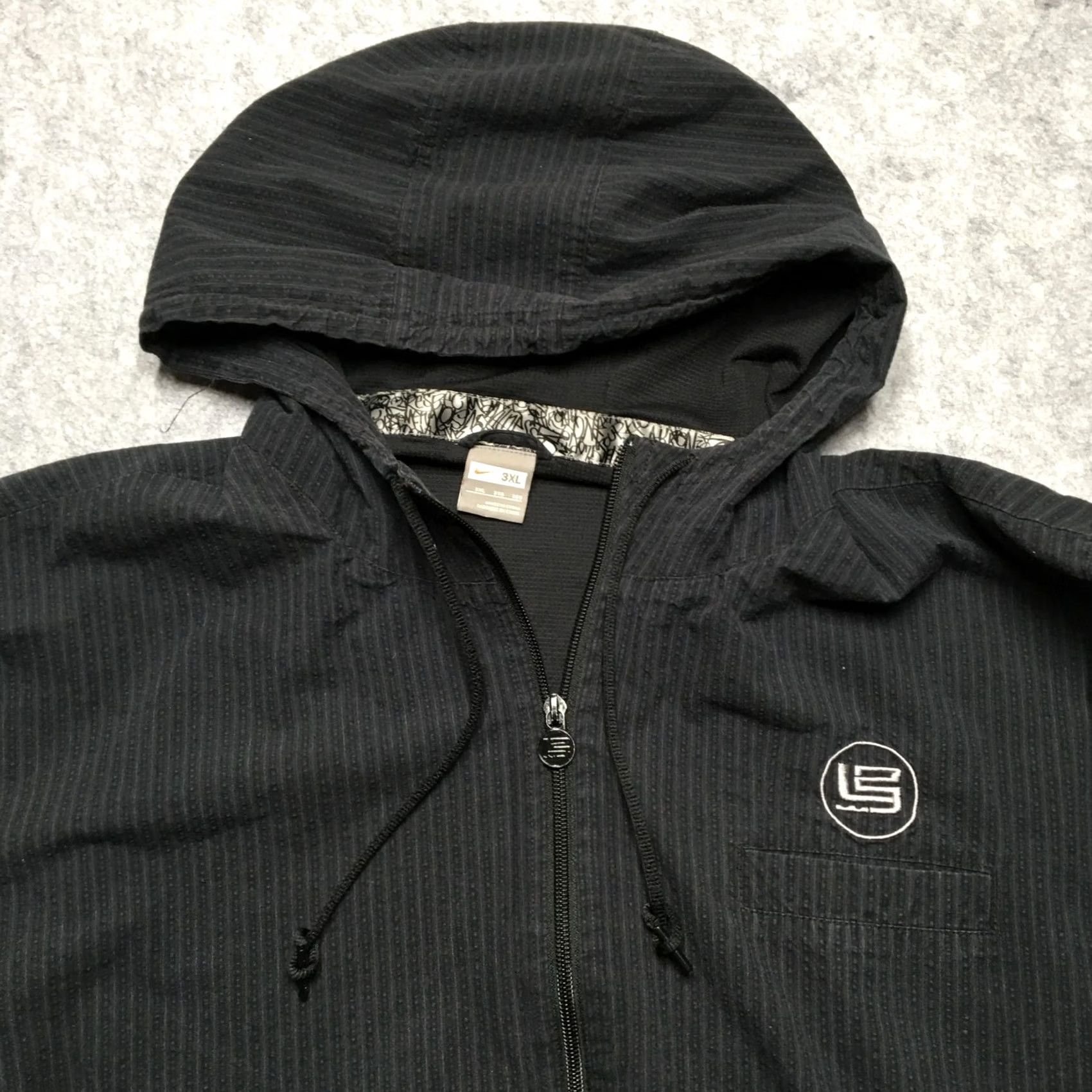 Nike Nike Hoodie Mens 3XL Black Striped Full Zip Logo Sports Winter Fall 90s Style Size US XXL / EU 58 / 5 - 4 Thumbnail