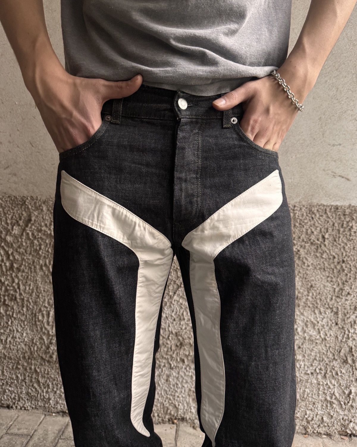 Helmut Lang Helmut Lang “Scissor” S/S 2003 Black Raw Denim Size US 30 / EU 46 - 1 Thumbnail
