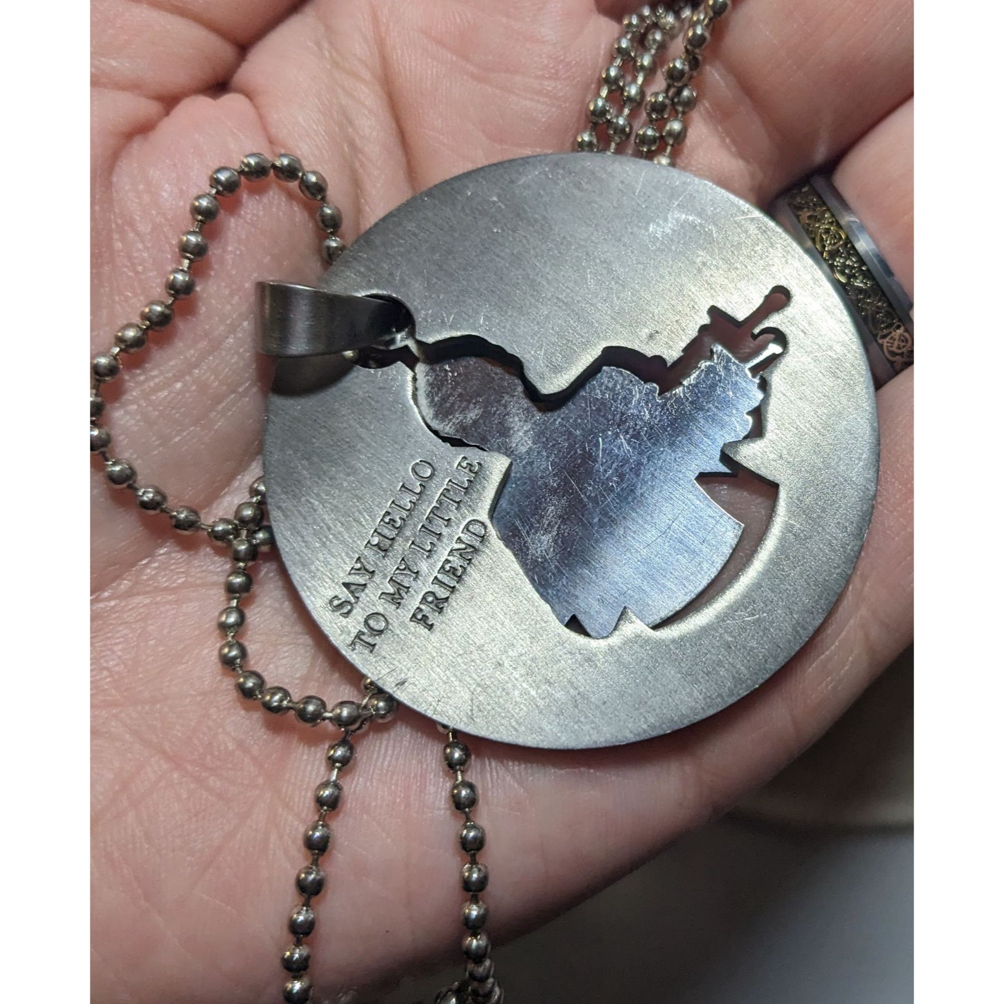 Other Scarface Silver Tone Cutout Pendant Necklace Size ONE SIZE - 6 Thumbnail
