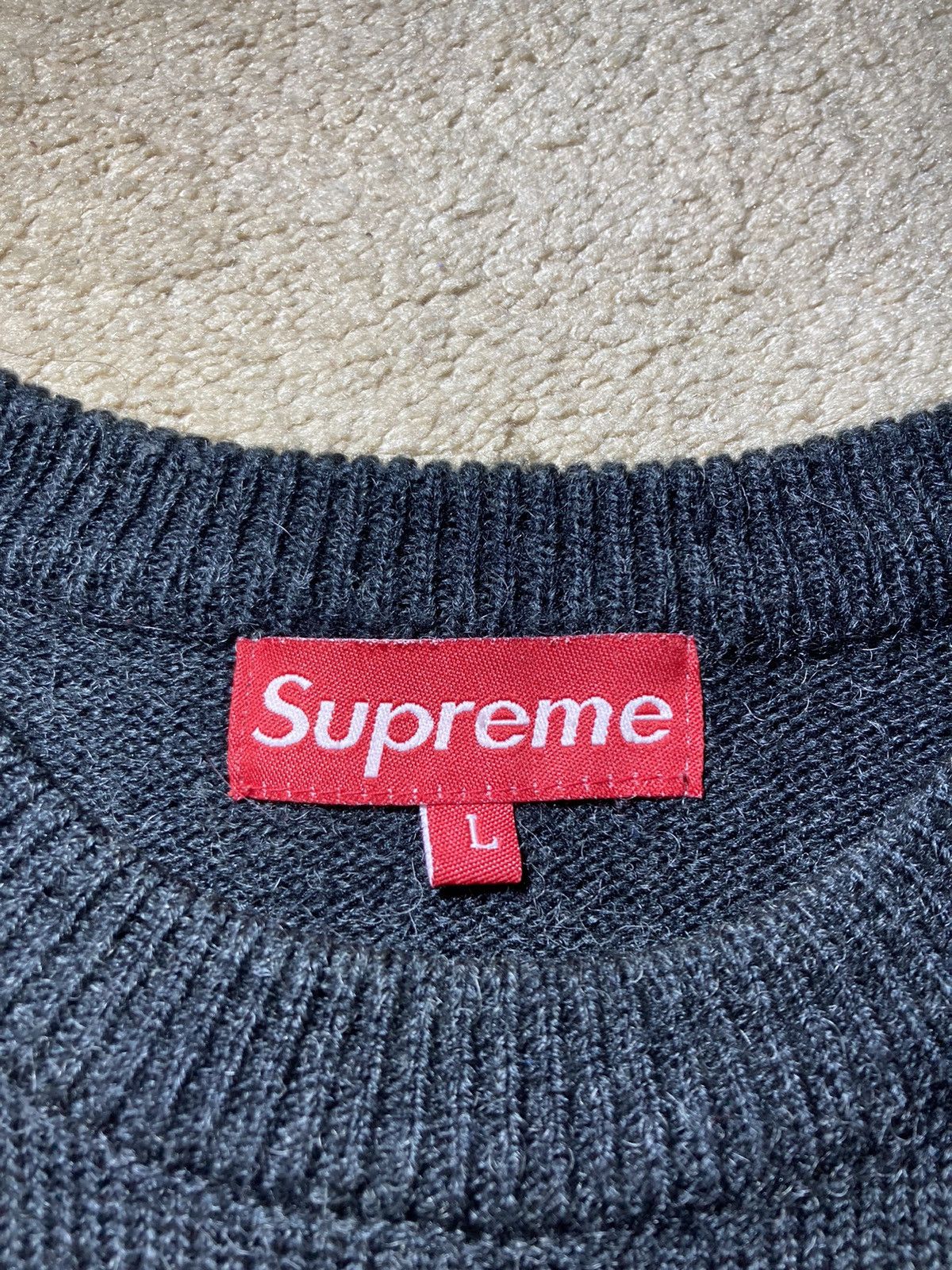 Supreme 2001 Supreme Rhombus Diamond Check Gray Sweater 90s OG 2000s Size US L / EU 52-54 / 3 - 3 Thumbnail