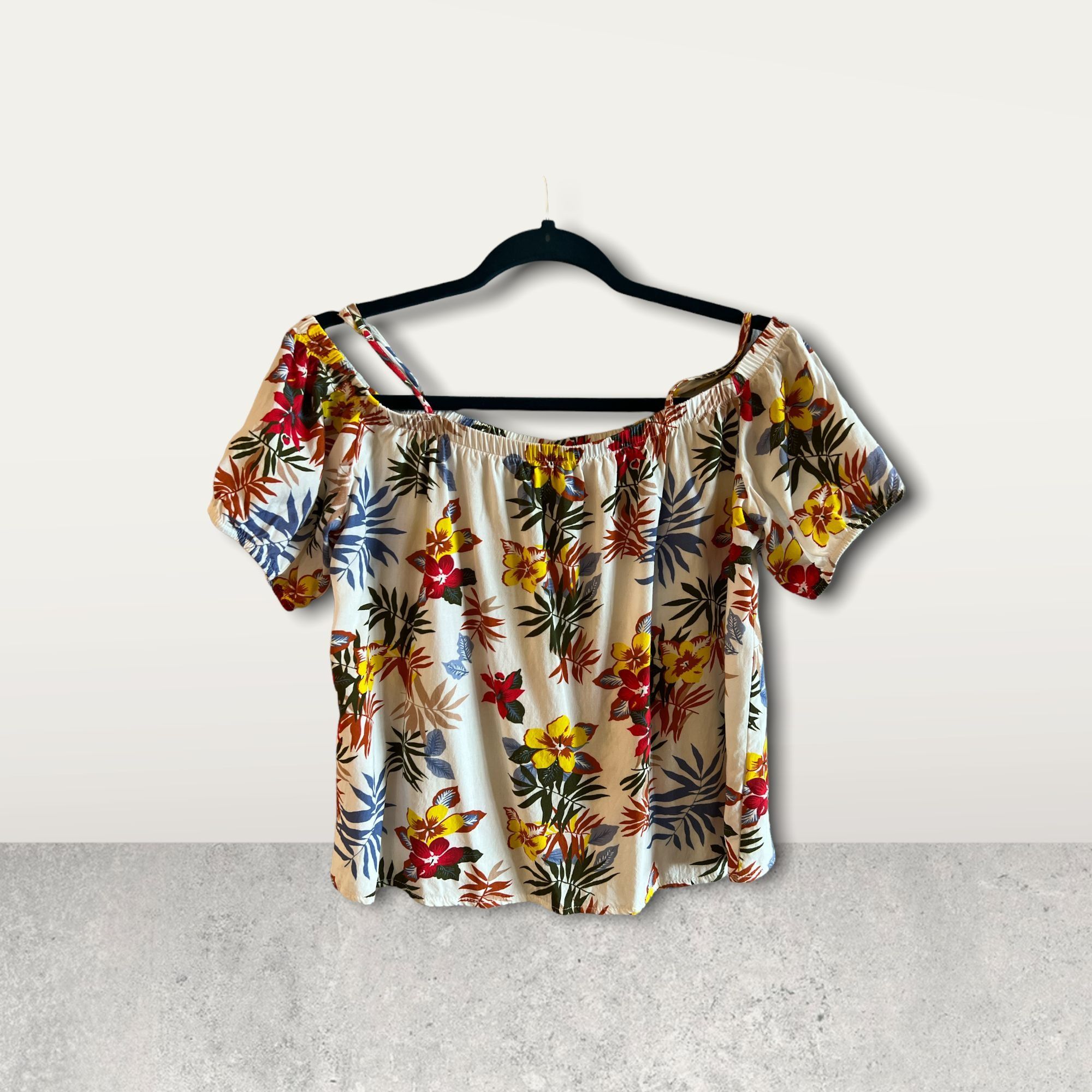 Other Womens Tropical Floral Off-Shoulder Blouse XL Vertiche 100% Size XL / US 12-14 / IT 48-50 - 2 Thumbnail