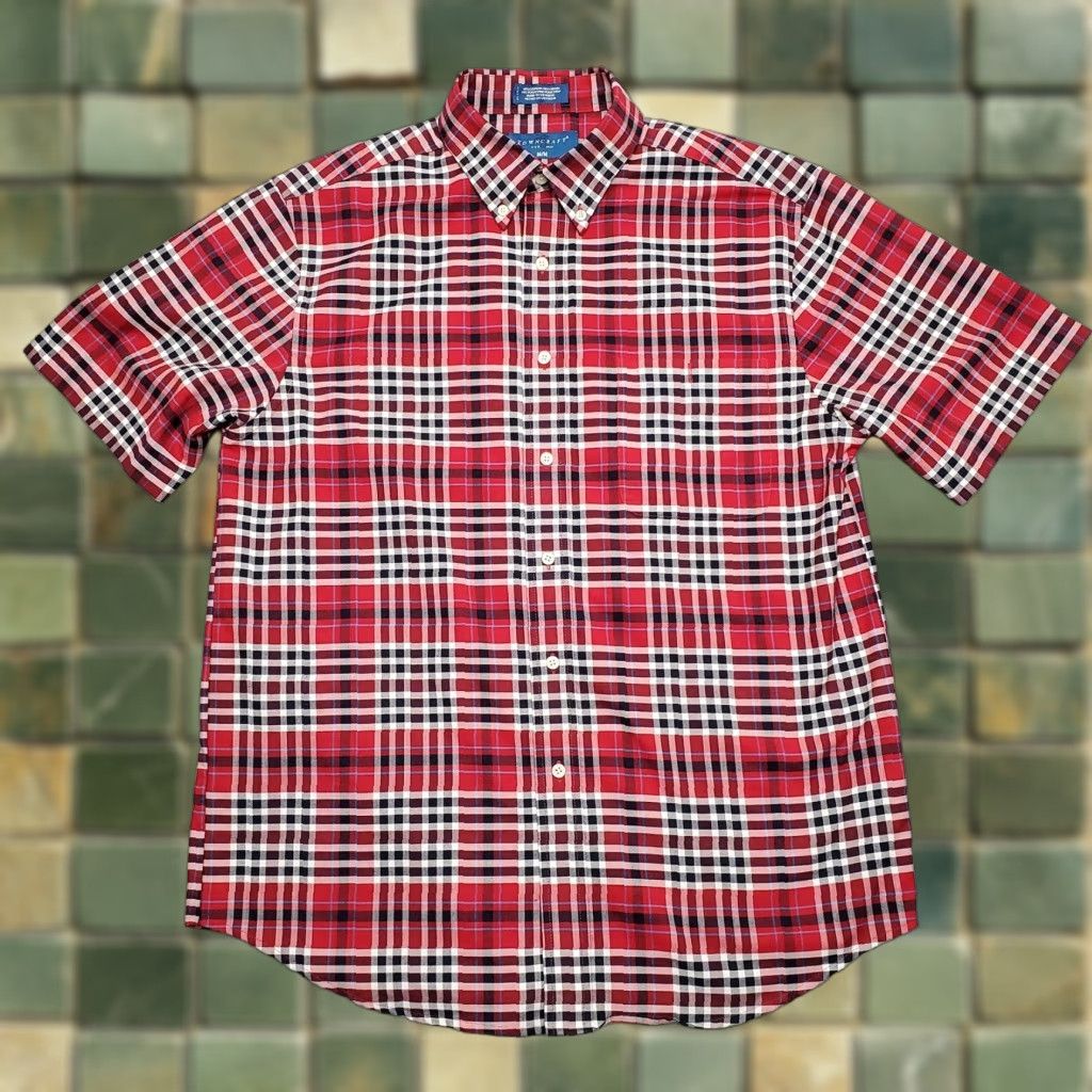 Vintage VINTAGE Towncraft Shirt Mens M Red Plaid Button Short Sleeve Casual Tartan Size US M / EU 48-50 / 2 - 1 Thumbnail