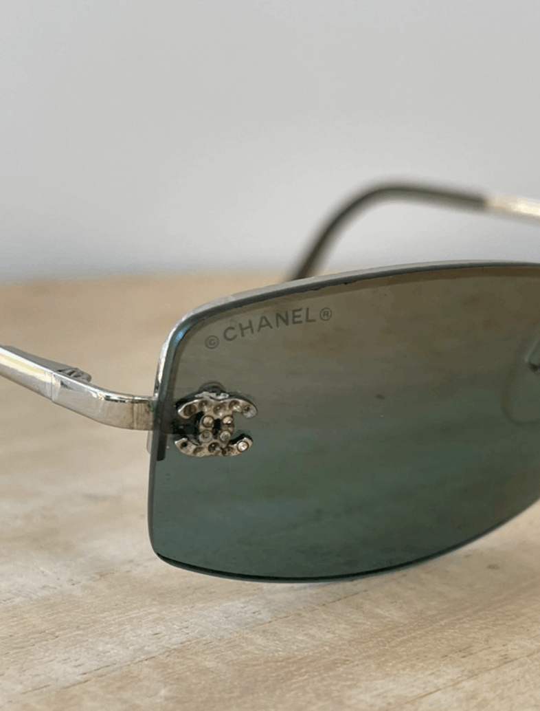 Chanel Chanel Sunglasses 4093-B CC Rhinestone Rimless 4017 Vintage Size ONE SIZE - 5 Thumbnail