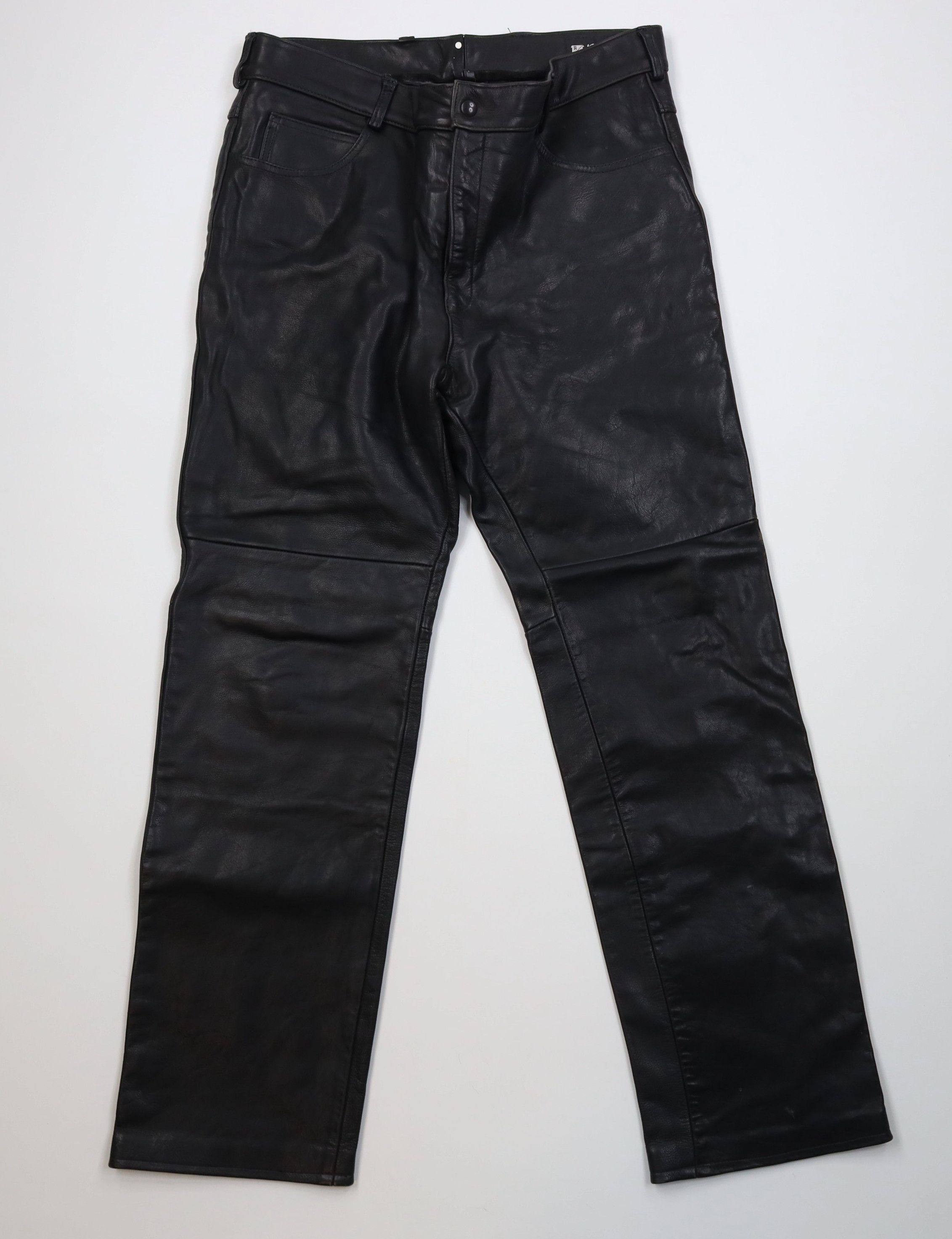 Vintage Vintage 70s Wide Leg Leather Pants Dom Goth Biker USA Size US 38 / EU 54 - 1 Thumbnail