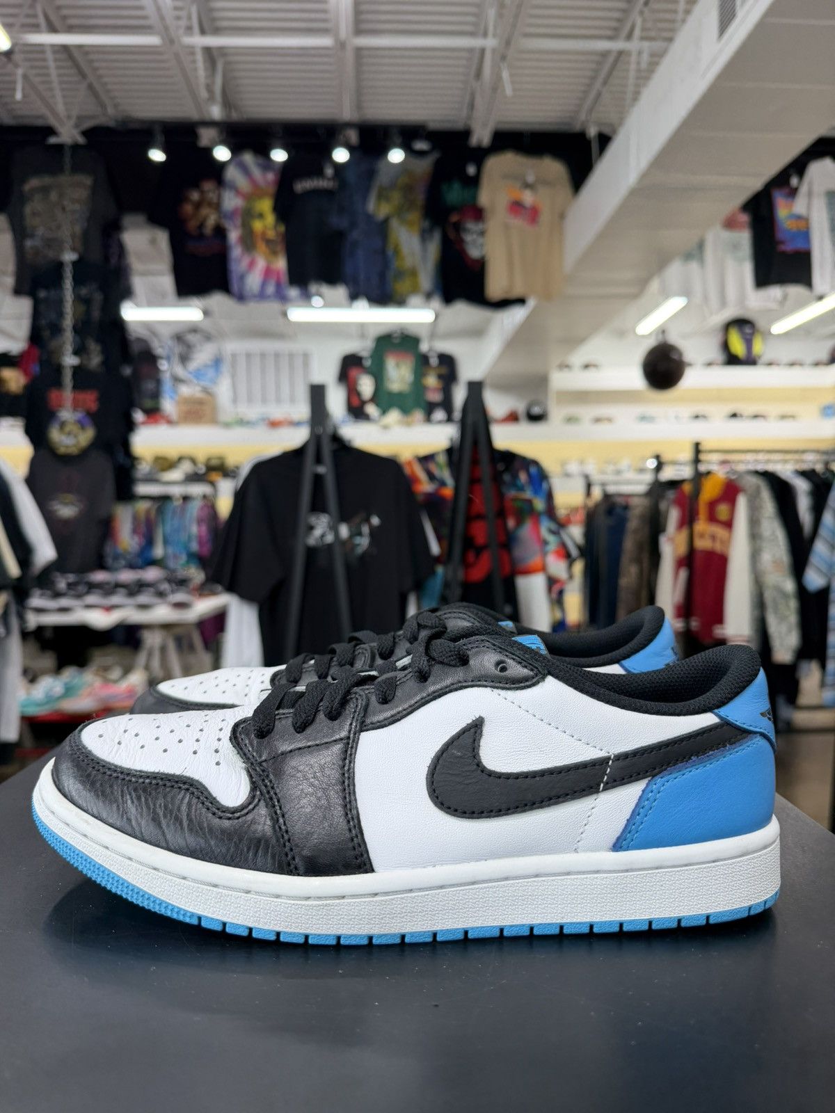 Jordan Brand Jordan 1 Low Black Dark Powder Blue Size 8.5 (2022) Size US 8.5 / EU 41-42 - 7 Thumbnail