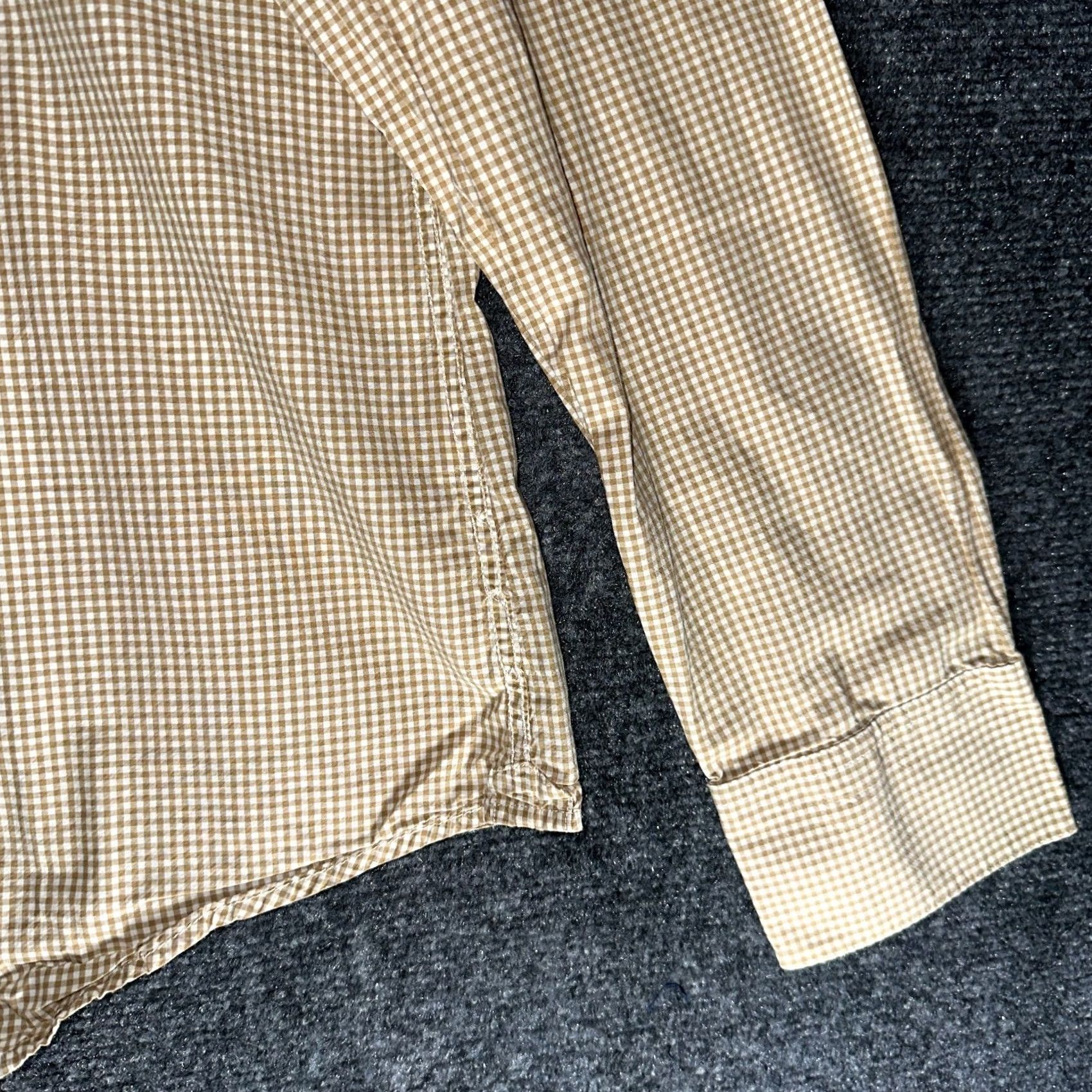 Levi's VINTAGE Levis Shirt Mens L Tan Gingham Check Cotton Long Sleeve Button Up Pocket Size US L / EU 52-54 / 3 - 2 Thumbnail