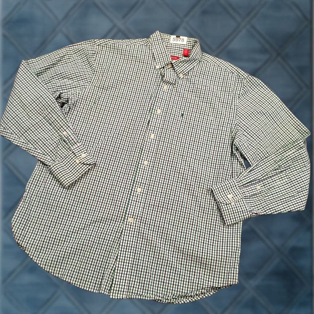 Izod Izod Shirt Mens Large Green Plaid Long Sleeve Button Down Shirt Size US L / EU 52-54 / 3 - 1 Thumbnail