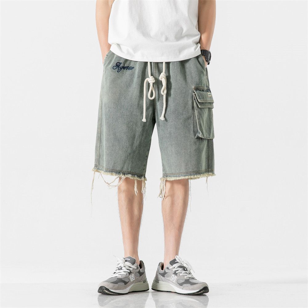 Japanese Brand × Vintage Men's casual vintage distressed washed denim shorts Size US 32 / EU 48 - 1 Thumbnail