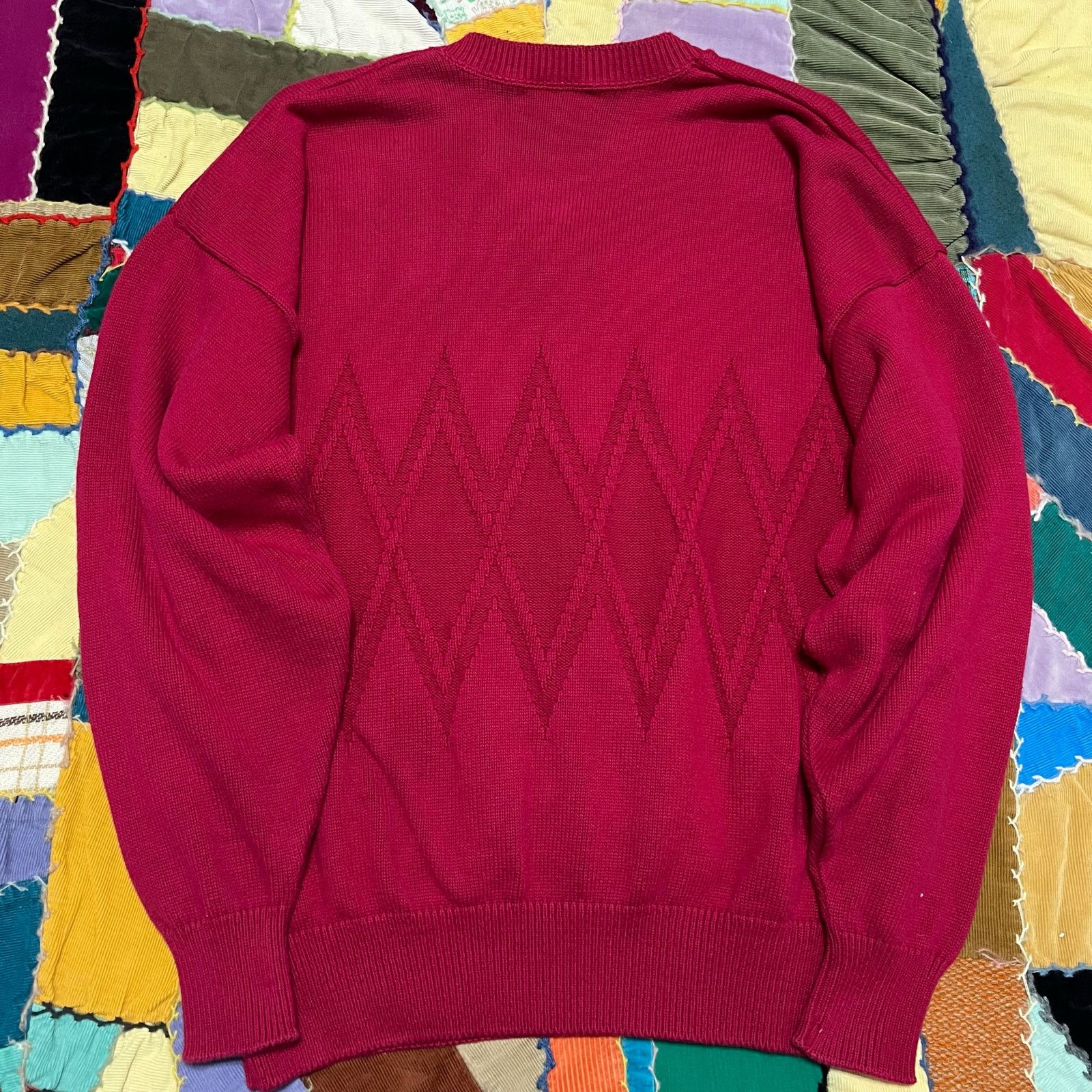 Lands' End Vintage Lands End Woven Wrap Around Red Sweater XL Size US XL / EU 56 / 4 - 2 Thumbnail