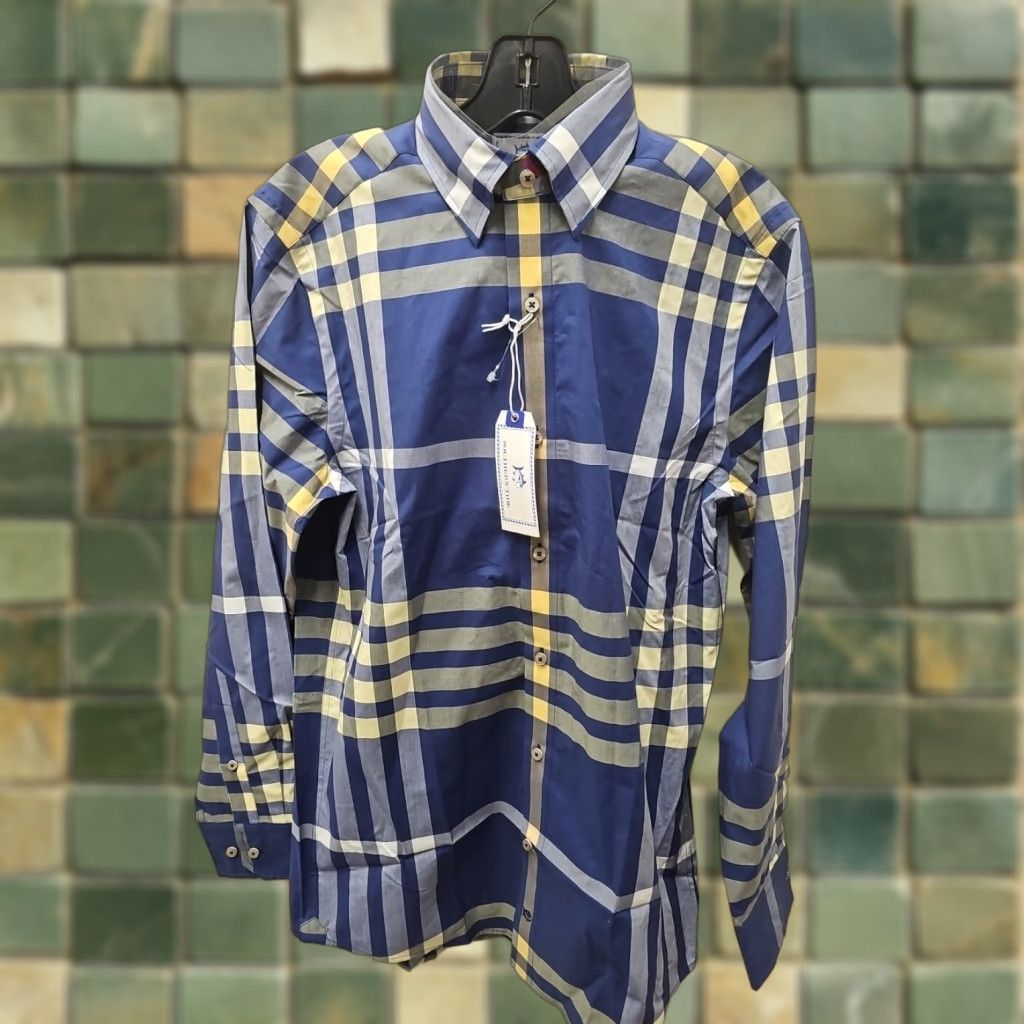 Southern Tide Southern Tide Shirt Mens Slim Plaid Button-Down Small NWT Dutch Blue 100% Cotton Long Sleeve Size US S / EU 44-46 / 1 - 1 Thumbnail