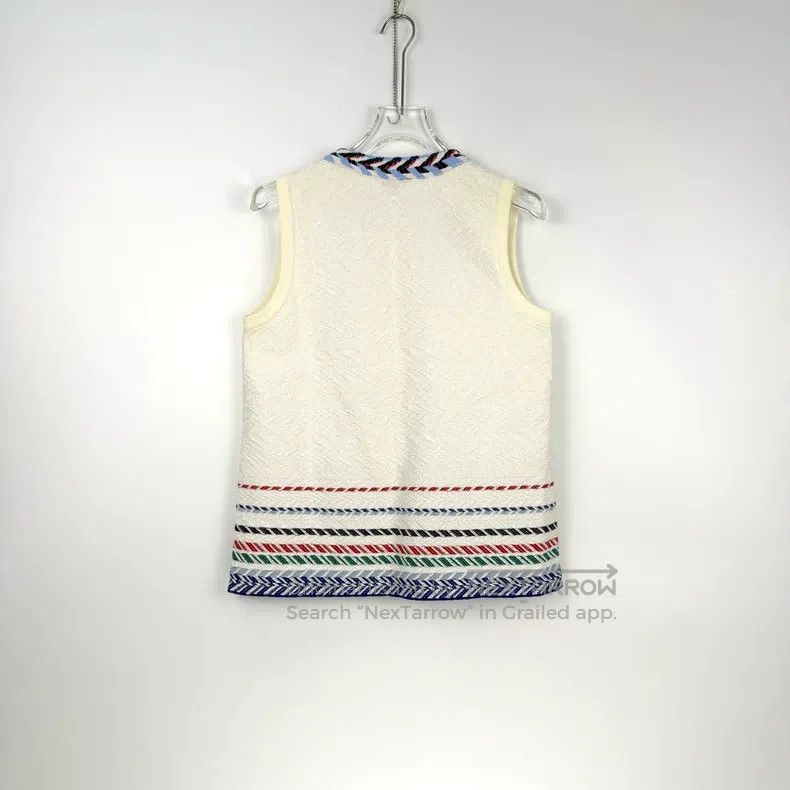 Chanel Chanel White ethnic style knitted vest Size S / US 4 / IT 40 - 4 Thumbnail