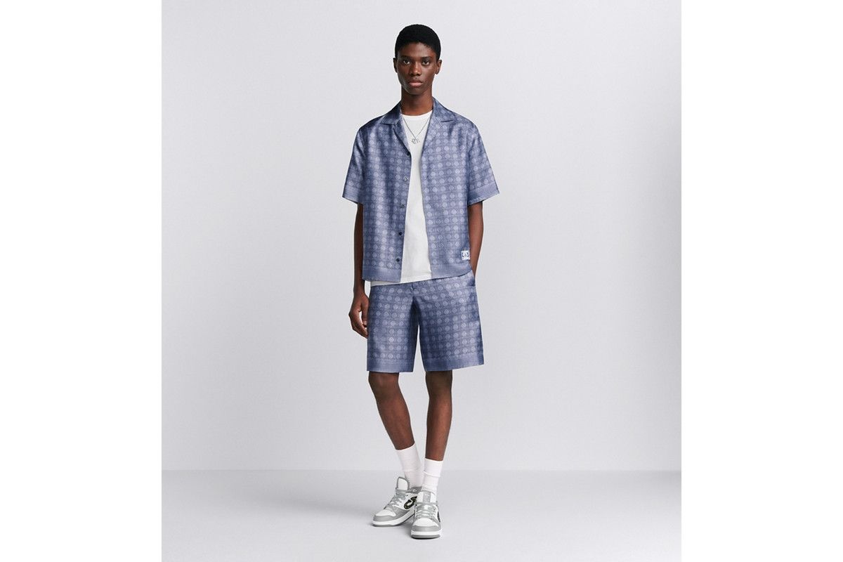 Dior o1bcso1str0226 Cannage Short-Sleeved Shirt in Blue Size US M / EU 48-50 / 2 - 6 Thumbnail