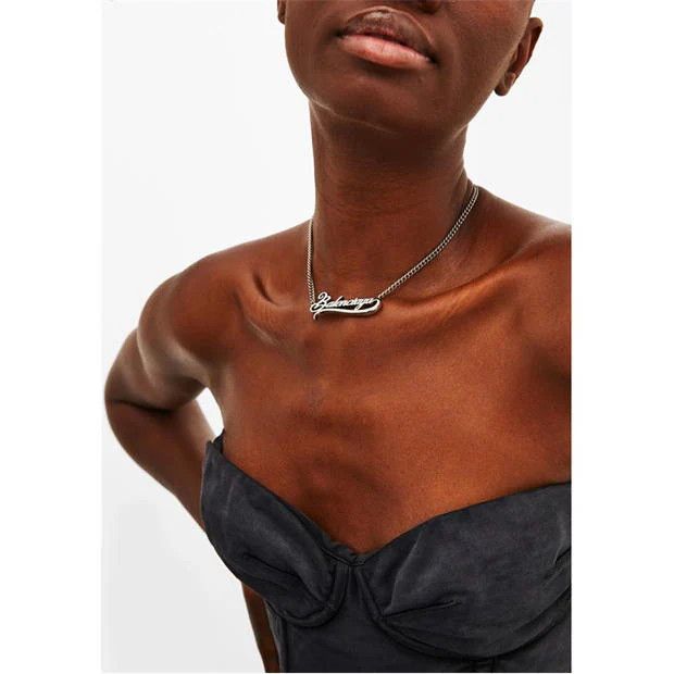 Balenciaga o1g2r1mq0924 Size: OS / Typo Valentine Necklace in Silver Size ONE SIZE - 2 Thumbnail