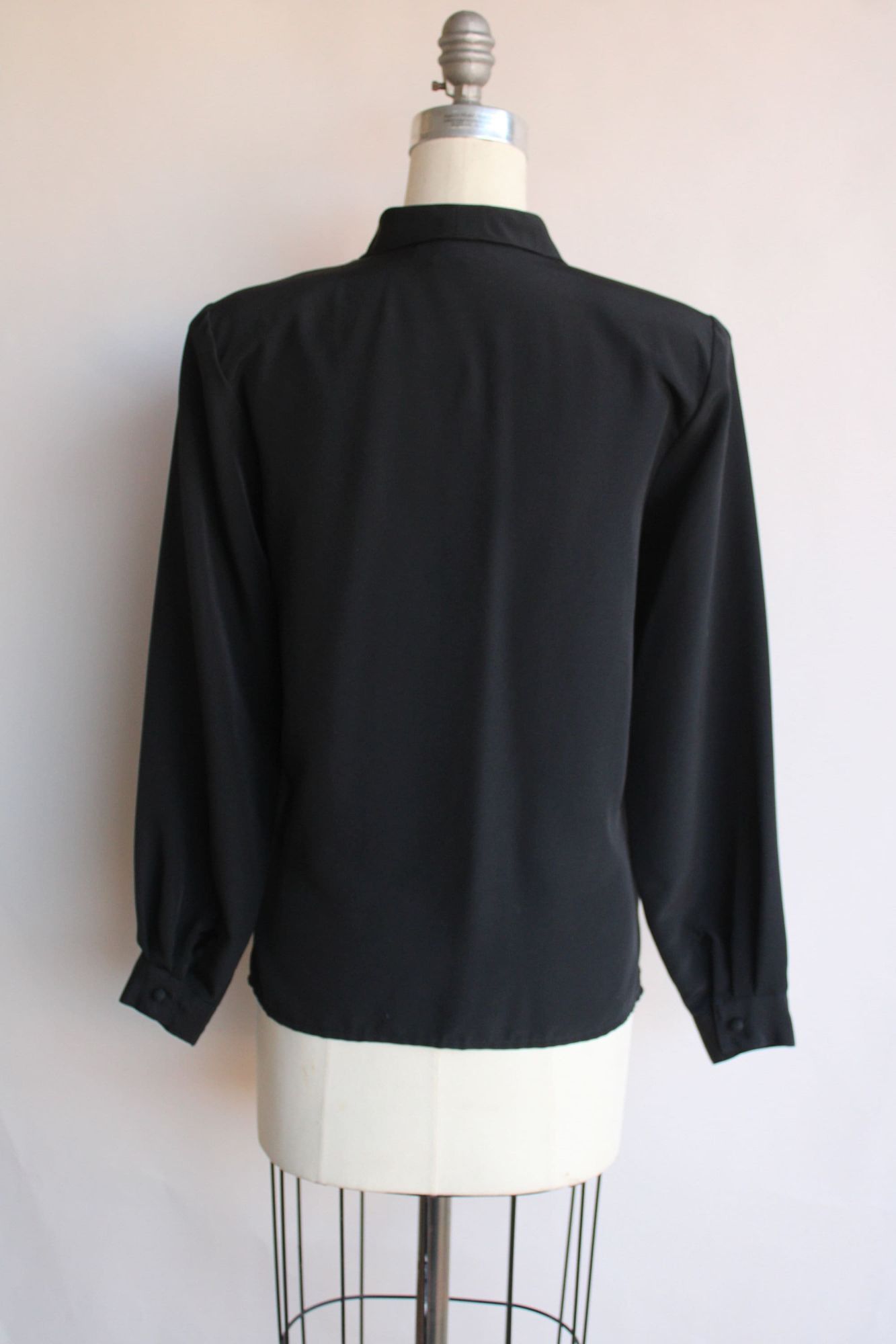 Vintage Vintage 1990s Blouse, Neil Martin Black Long Sleeve Shirt wi Size M / US 6-8 / IT 42-44 - 10 Thumbnail