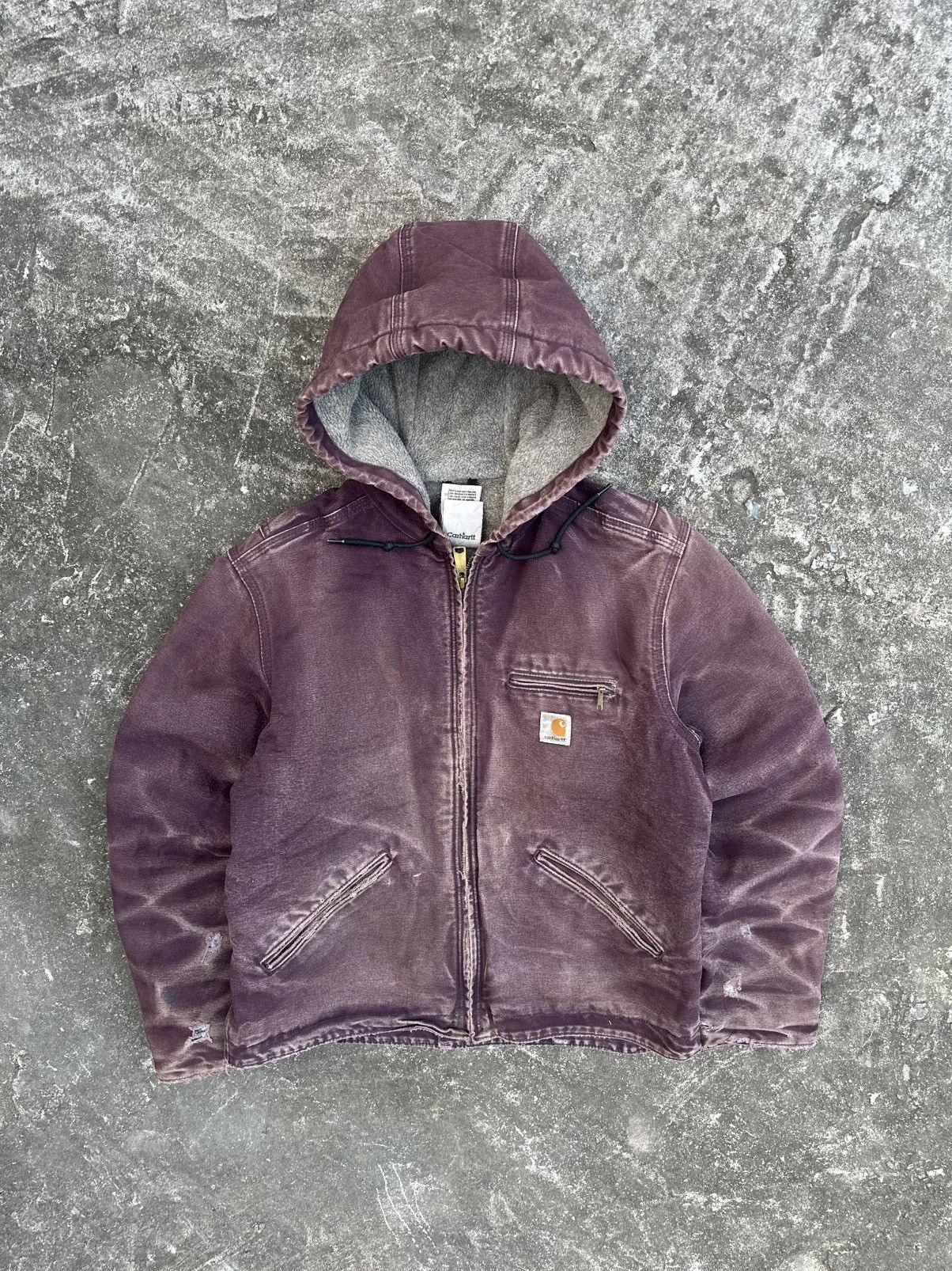 Carhartt Beautiful Faded Purple Vintage Carhartt Hooded Jacket Size US S / EU 44-46 / 1 - 1 Thumbnail