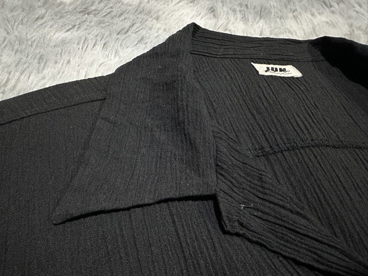 JUN MEN 🔥Vintage Jun Men Black Pleated Shirt Short Sleeve Size US L / EU 52-54 / 3 - 7 Thumbnail