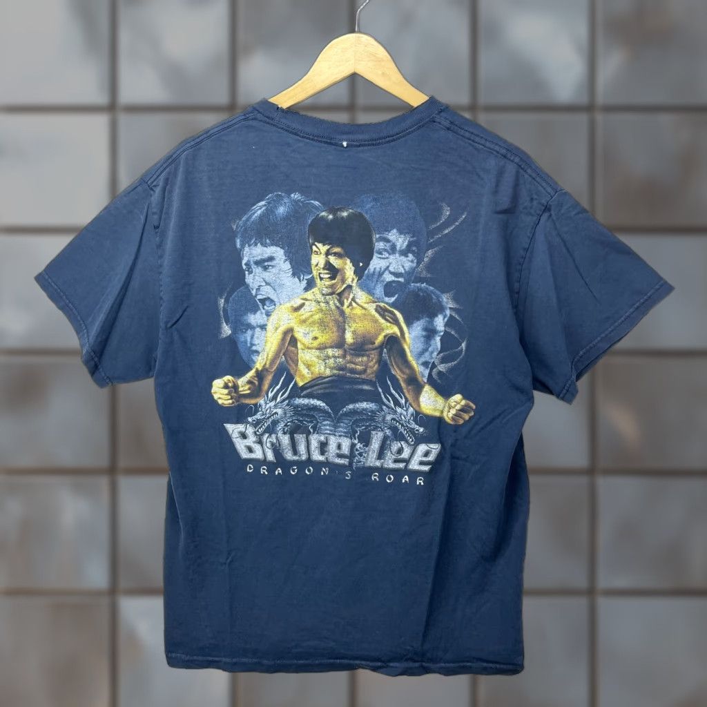 Roar VINTAGE Bruce Lee Graphic T-Shirt L Men Blue 90s Dragon's Roar Size US L / EU 52-54 / 3 - 1 Thumbnail