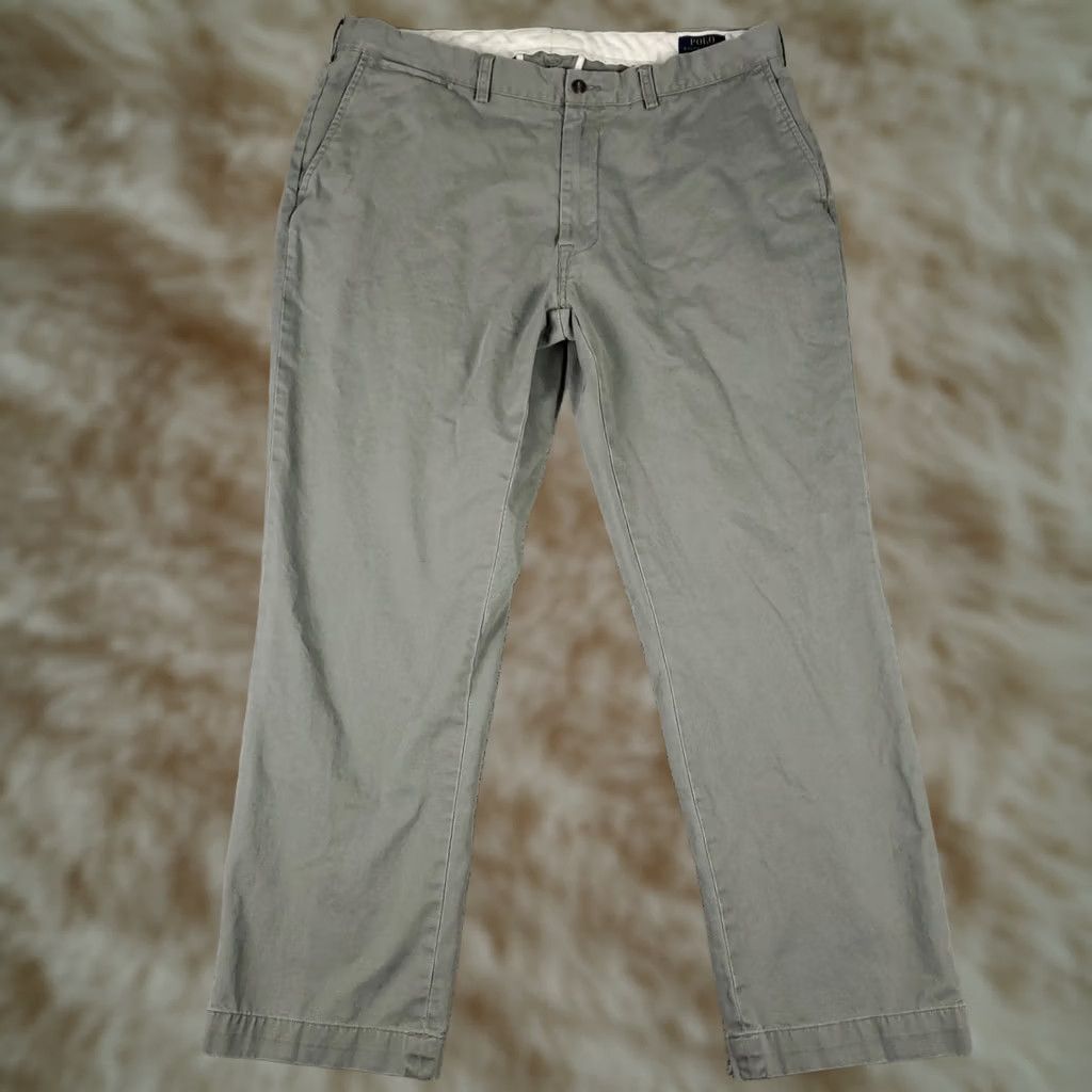 Ralph Lauren Ralph Lauren Pants Mens 40x31 Gray Flat Front Chino Trousers Regular Size 40 Gray Classic Size US 40 / EU 56 - 1 Thumbnail