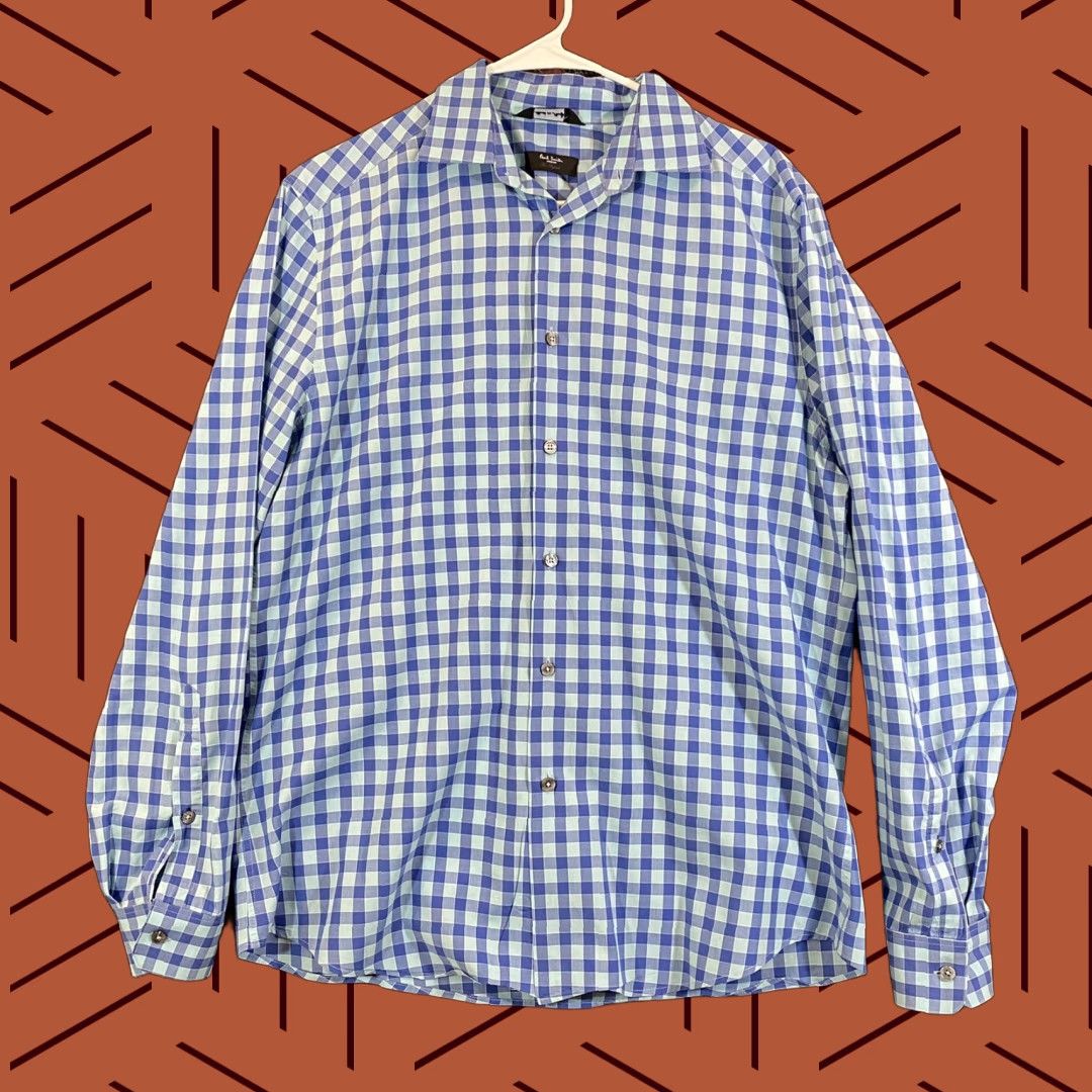 Paul Smith Paul Smith London Shirt Mens 15.5 39 Blue Plaid Button Up Dress Top Long Sleeve Size US M / EU 48-50 / 2 - 1 Thumbnail