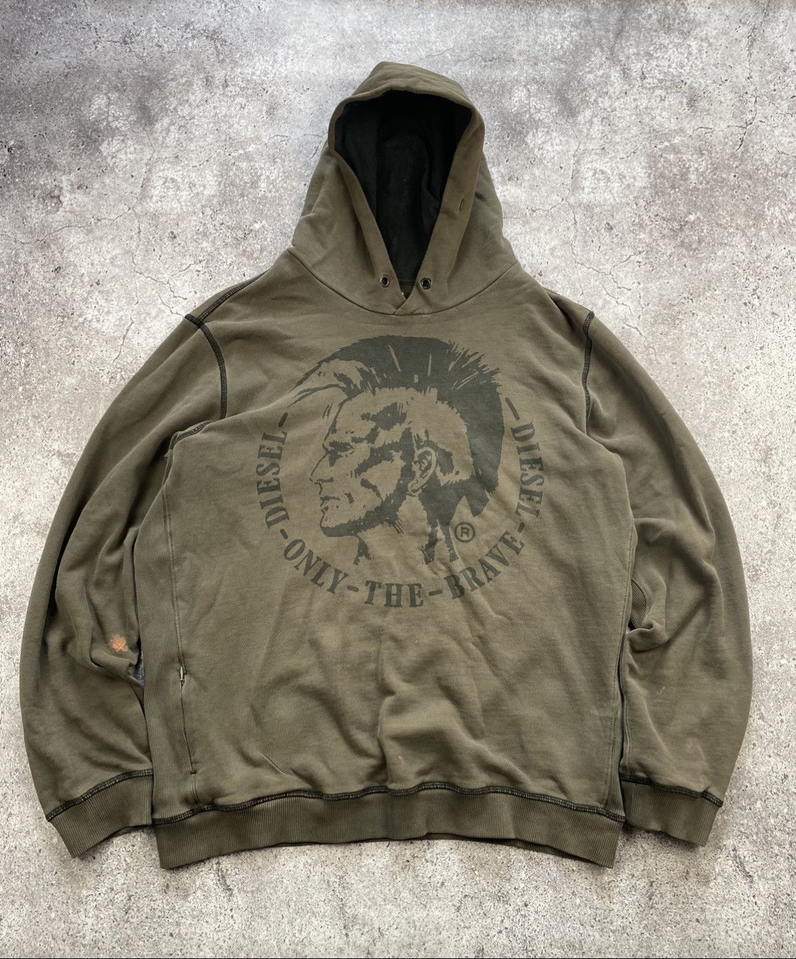 Diesel Vintage Punk Fit Archival Avant Garde Diesel Big Logo Hoodie Size US XL / EU 56 / 4 - 1 Thumbnail