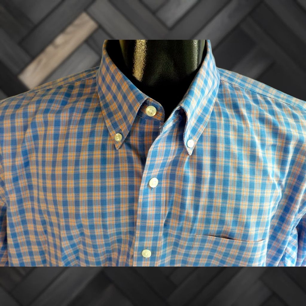 Vintage VINTAGE LL BEAN Wrinkle Free Traditional LS Plaid Shirt Blue XL Woman? Size US XL / EU 56 / 4 - 1 Thumbnail