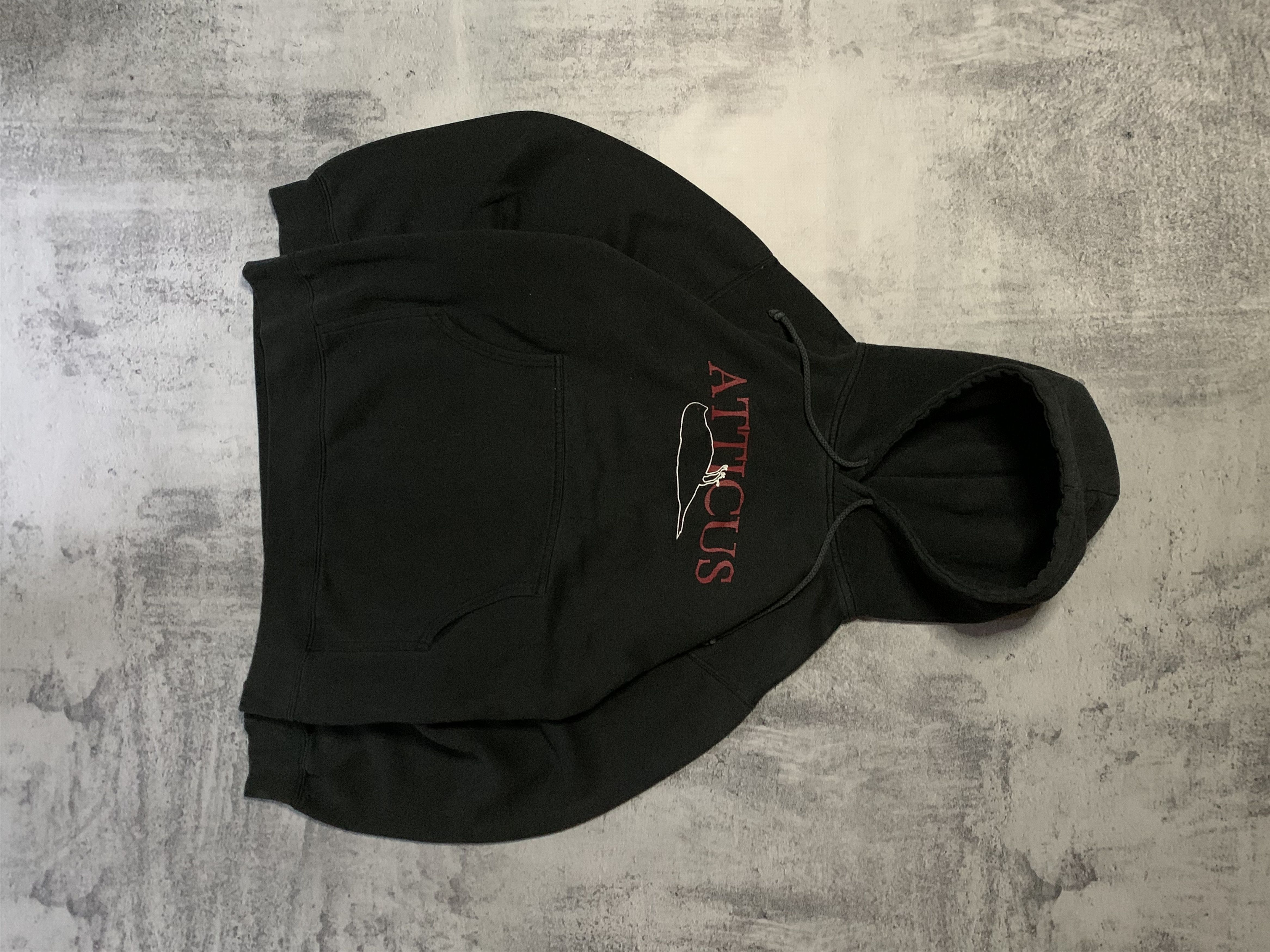 image of Atticus Clothing x Band Tees Vintage Atticus Dead Bird Logo Hoodie Blink 182 in Stone Washed Black 