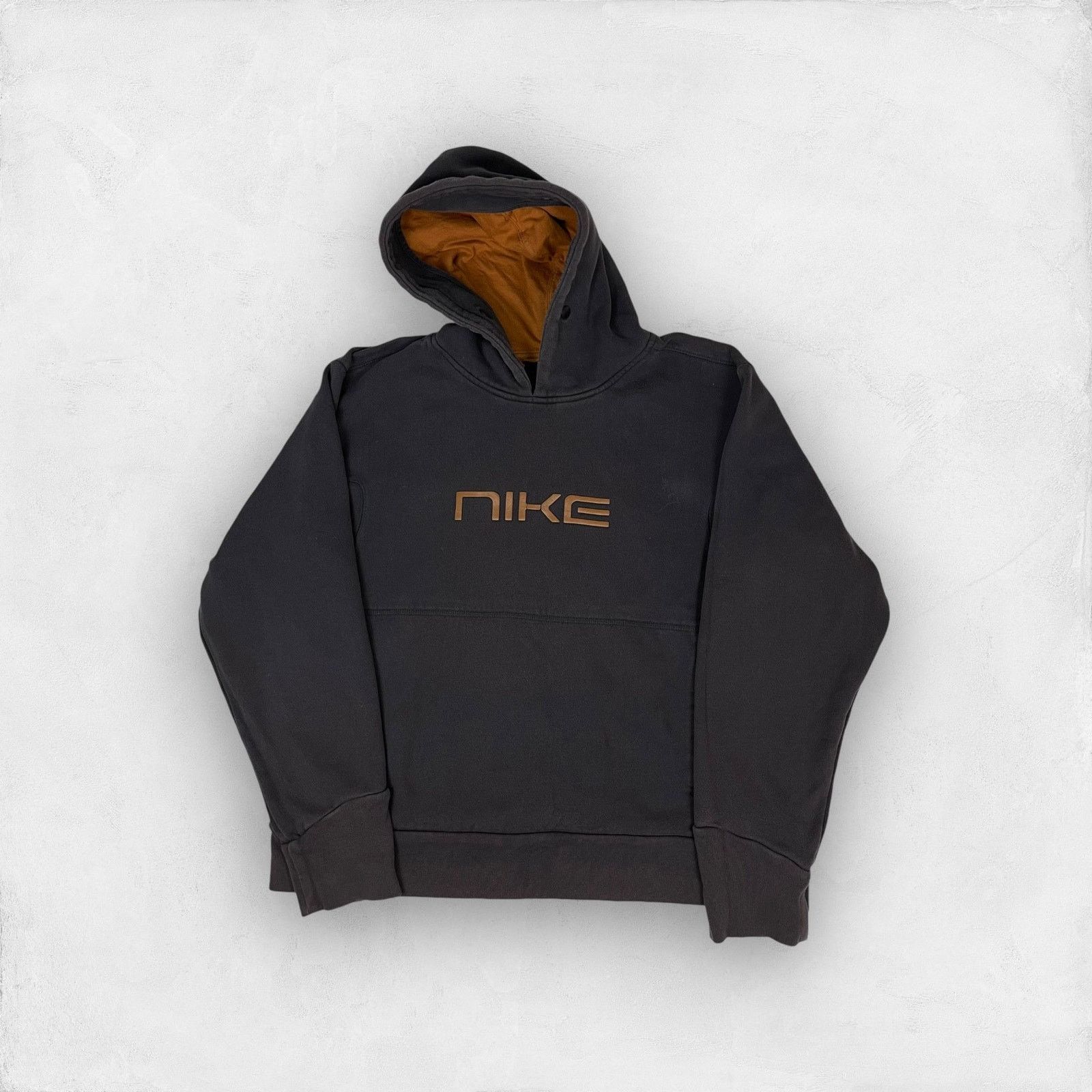 Nike × Vintage Nike Men's Brown Cotton Fleece Swoosh Pullover Hoodie Medium Size US M / EU 48-50 / 2 - 1 Thumbnail