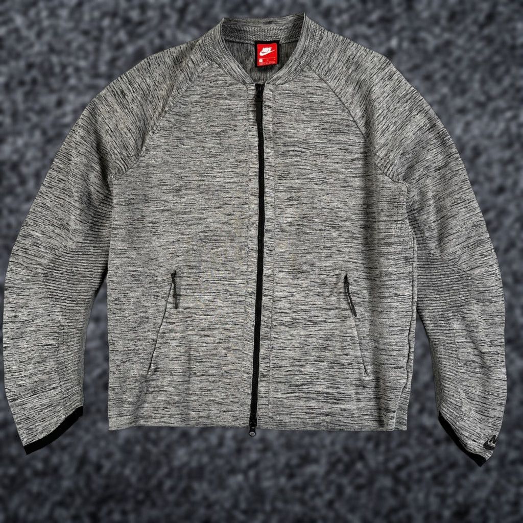 Nike Nike Tech Jacket Mens M Gray Heather Knit Full Zip Track Jacket, Activewear, Running & Gym, Regular Fit, Long Sleeve, Casual, 90s? Size US M / EU 48-50 / 2 - 1 Thumbnail