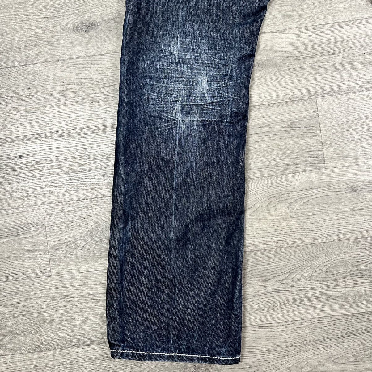 Other Blue Monkey Straight Leg Jeans Blue Denim Fleur De Lis Sz 36 Size US 36 / EU 52 - 12 Thumbnail