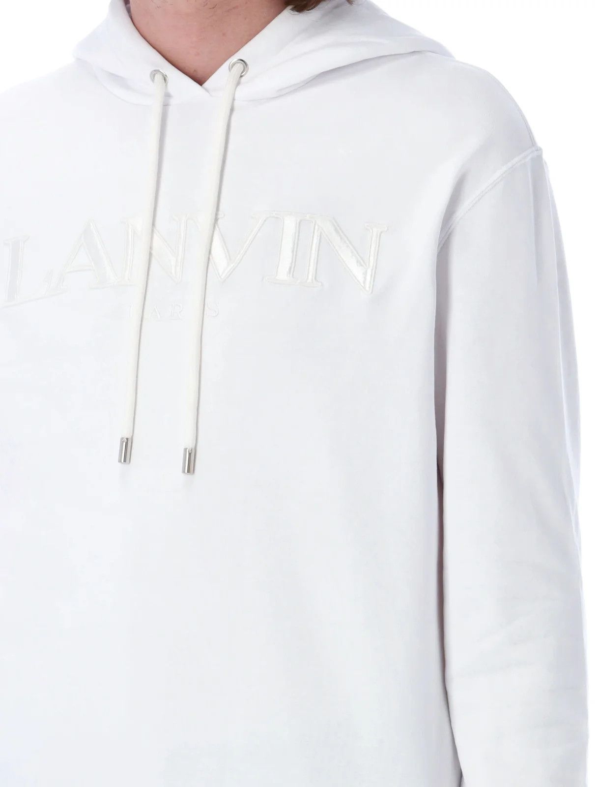 Lanvin o1y0225 Logo Hoodie in White Size US XXL / EU 58 / 5 - 5 Thumbnail