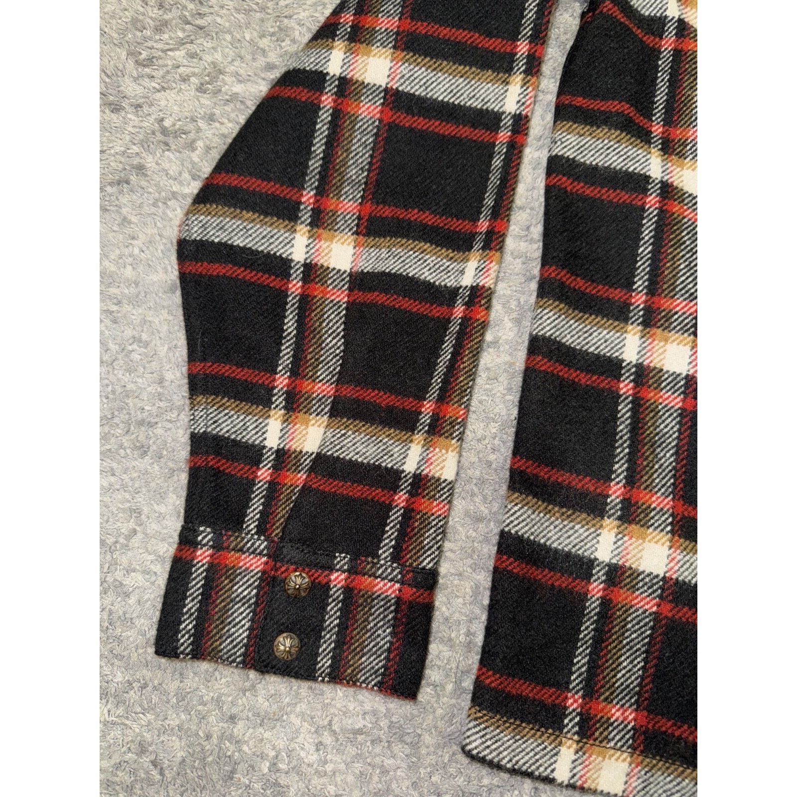 Chrome Hearts Chrome Hearts Flannel Black Check Button Down Long Size US L / EU 52-54 / 3 - 6 Thumbnail