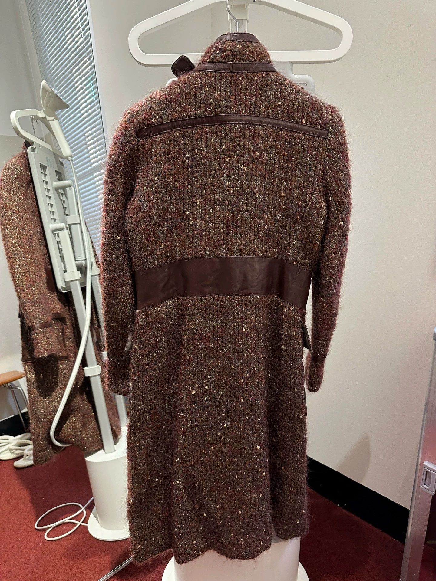 Share Spirit Homme Share Spirit Tweed & Leather Panel Overcoat Size XS / US 0-2 / IT 36-38 - 4 Thumbnail