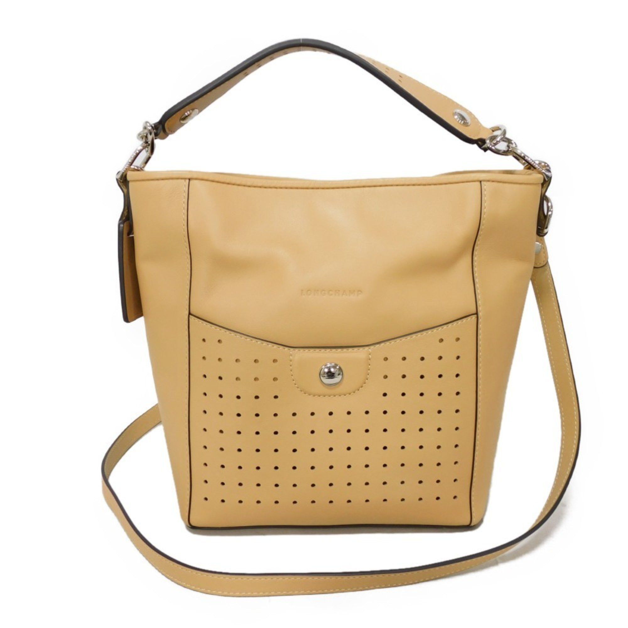Longchamp Handbag Small Mademoiselle Bucket Bag Punching Shoulder Camel 10080883005 Women's in Brown