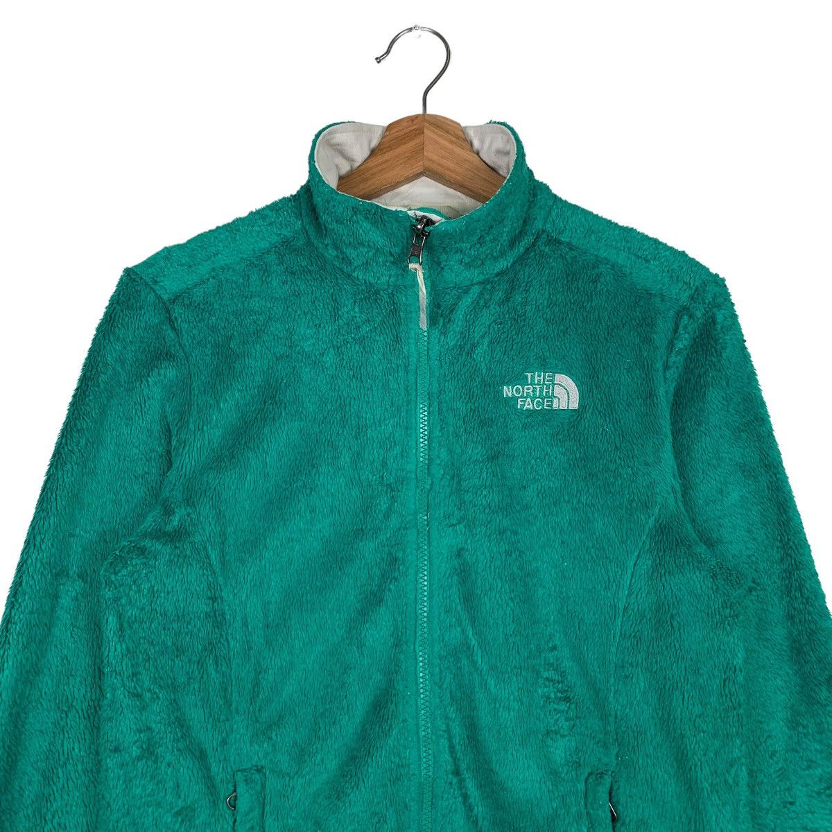 The North Face THE NORTH FACE Embroidery Logo Green Fleece Jacket #0239-C11 Size S / US 4 / IT 40 - 3 Thumbnail