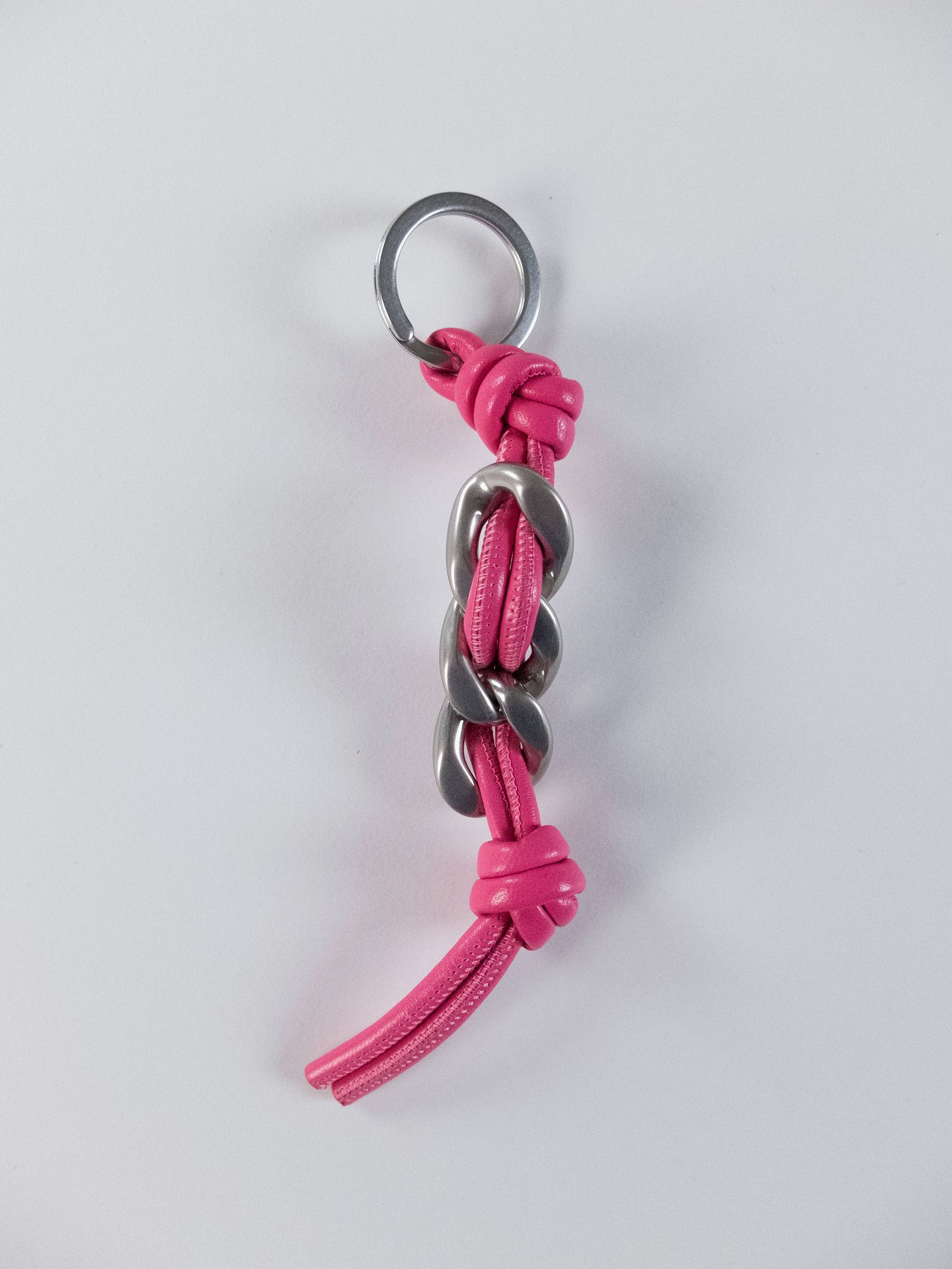 Bottega Veneta BOTTEGA VENETA pink & silver nappa leather knotted keyring q Size ONE SIZE - 1 Thumbnail