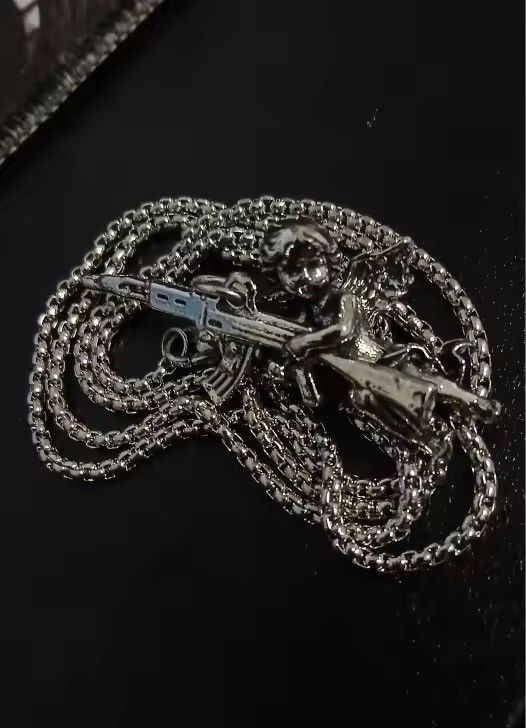 Jewelry Punk Necklace Ak47 Cupid Gothic Chain Size ONE SIZE - 1 Thumbnail