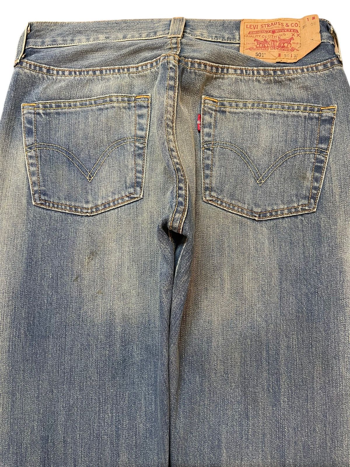 Levi's Vintage Levis 501 Mud Wash Distressed Destroyed Loose Jeans Size US 30 / EU 46 - 5 Thumbnail
