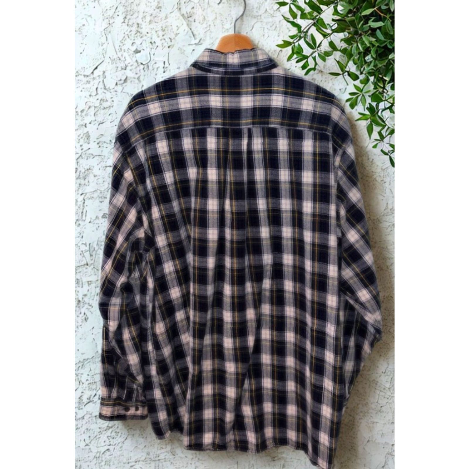 Vintage VINTAGE L.L. Bean Traditional Fit Button-Up Shirt 2XLT Tall Black Plaid Cotton 228066 Mens Size US XXL / EU 58 / 5 - 7 Thumbnail