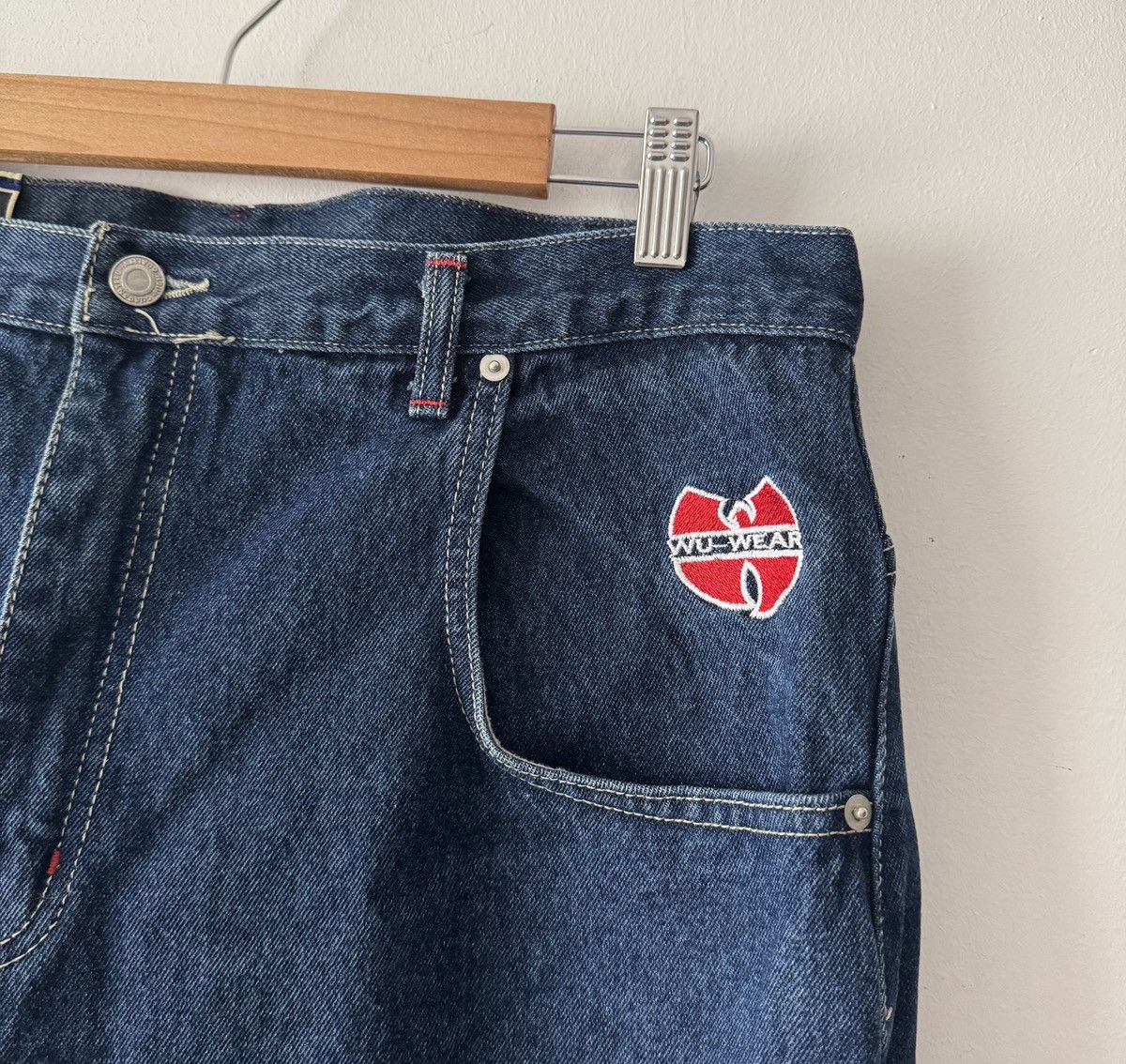 Wu-Tang Clan 🔥🔥 Vintage Wu-Wear Blue Baggy Jeans Size US 36 / EU 52 - 4 Thumbnail