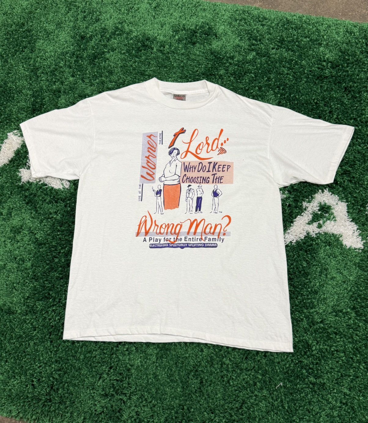 Vintage Lord, Why Do I keep Chosing The Wrong Man? Oneita GRAIL Size US XL / EU 56 / 4 - 1 Thumbnail