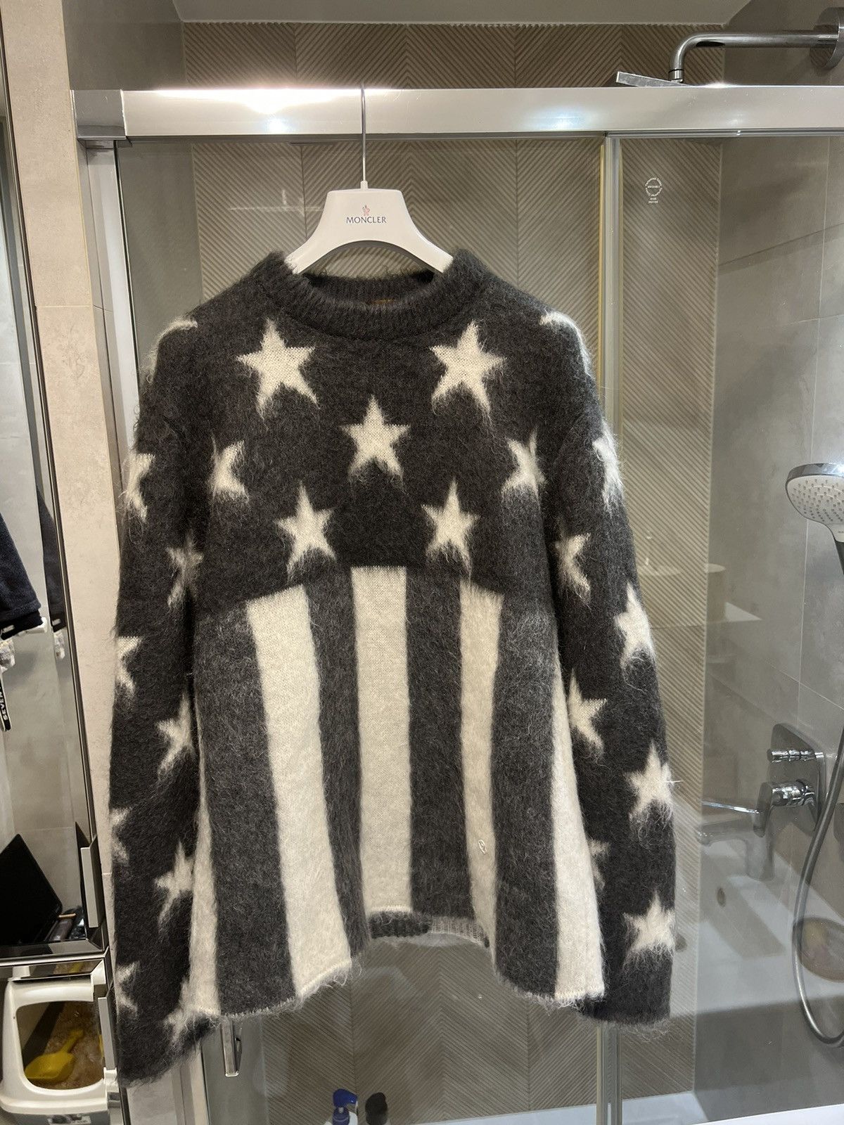 FW19 Louis Vuitton by Virgil Abloh Mohair Flag Knitted Sweater