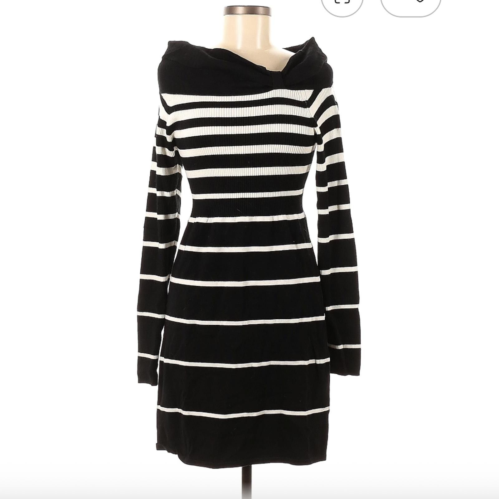 White House Black Market Striped Sweater Dress Size Medium