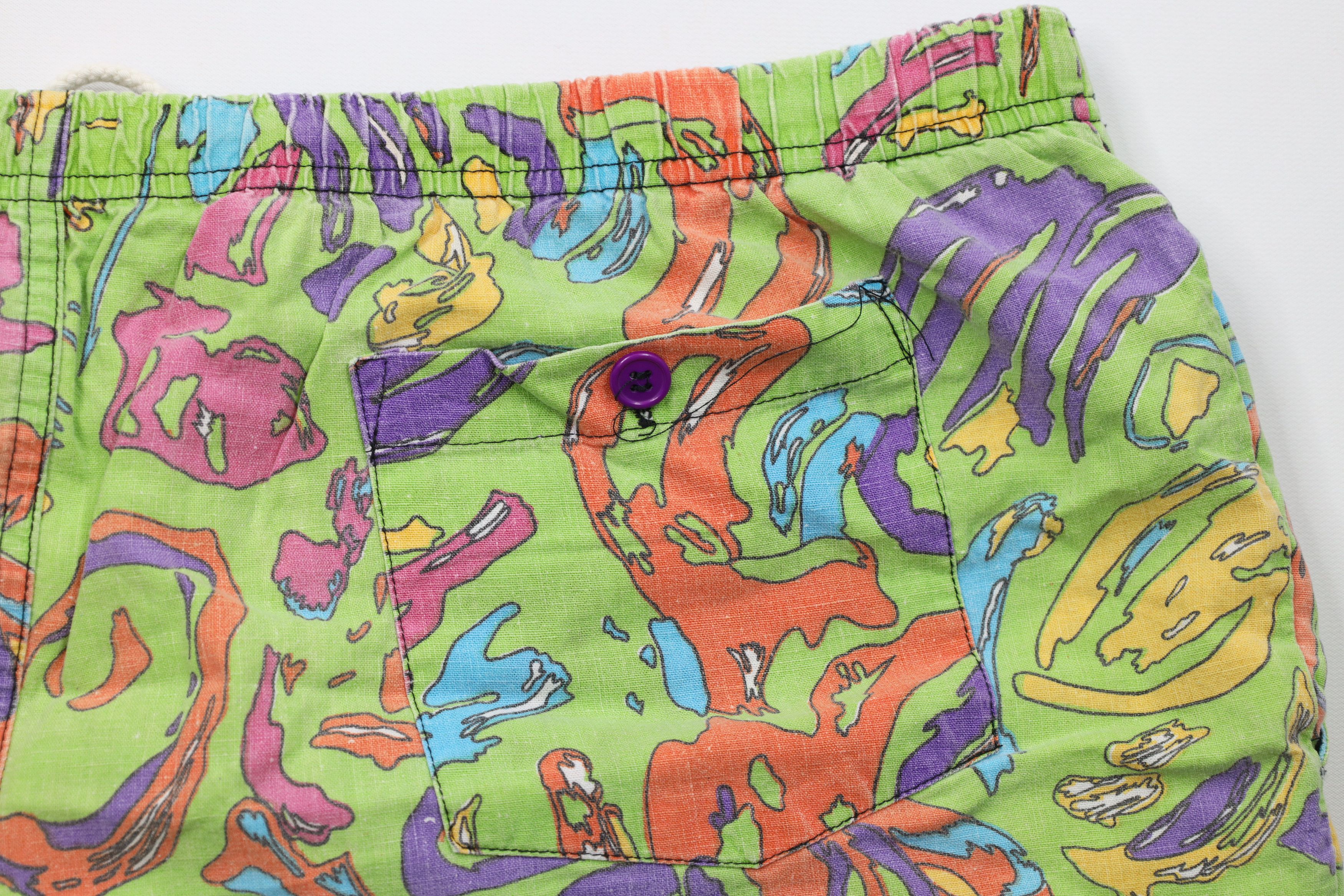 Vintage Vintage 90s Streetwear Abstract Lined Shorts Swim Trunks Size US 36 / EU 52 - 11 Thumbnail